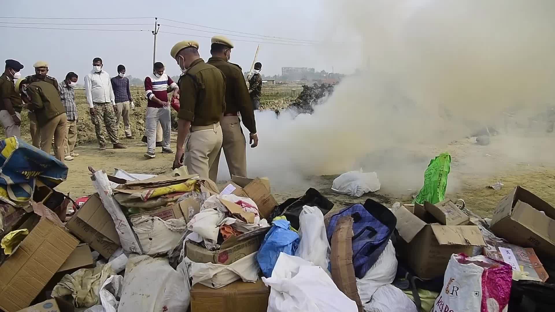 Drug Disposal By Assam Police In India