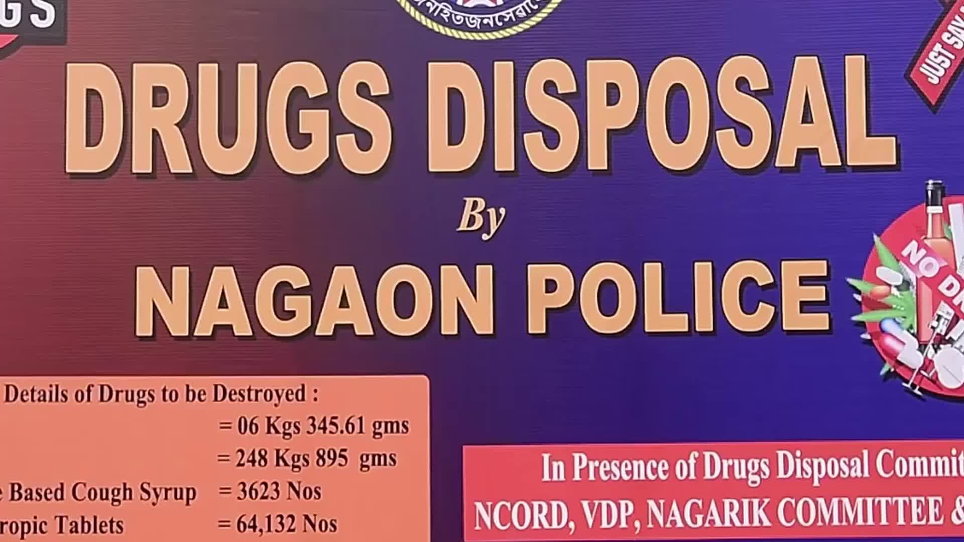Drug Disposal By Assam Police In India