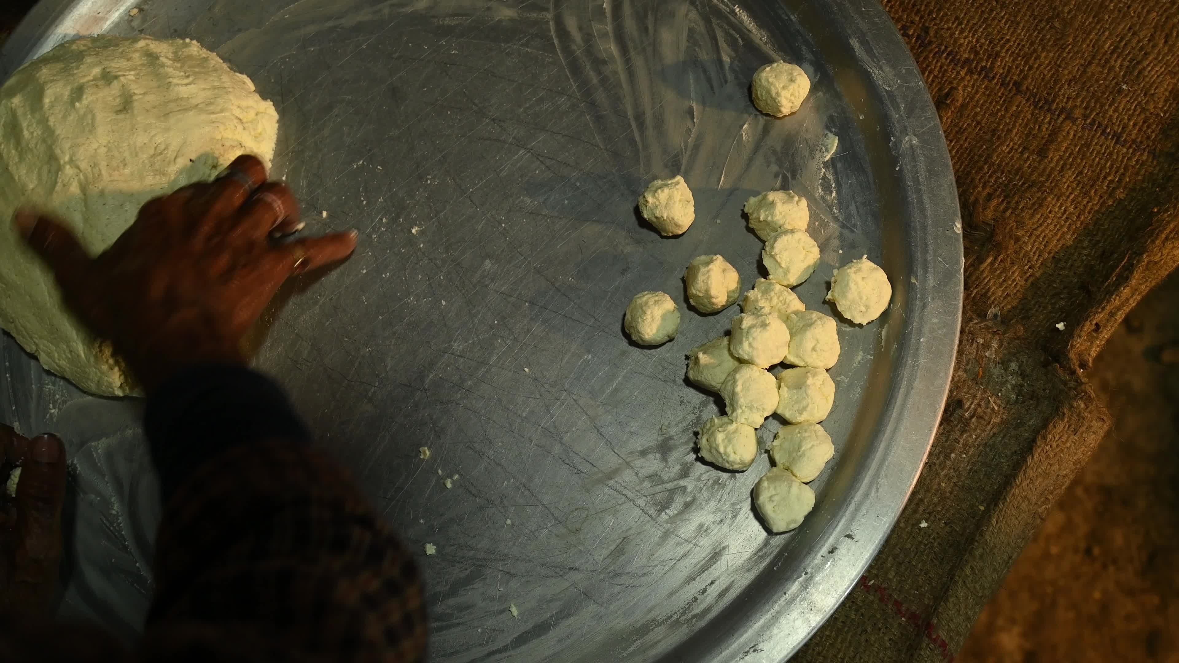 Rosogolla Making at the village fair - Indian sweets (mithai)