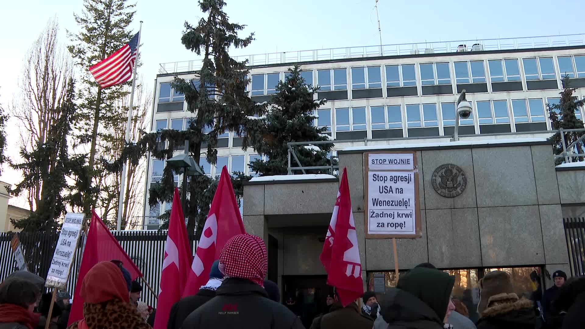 POLAND: Protesters rally in Warsaw against US Venezuela attack