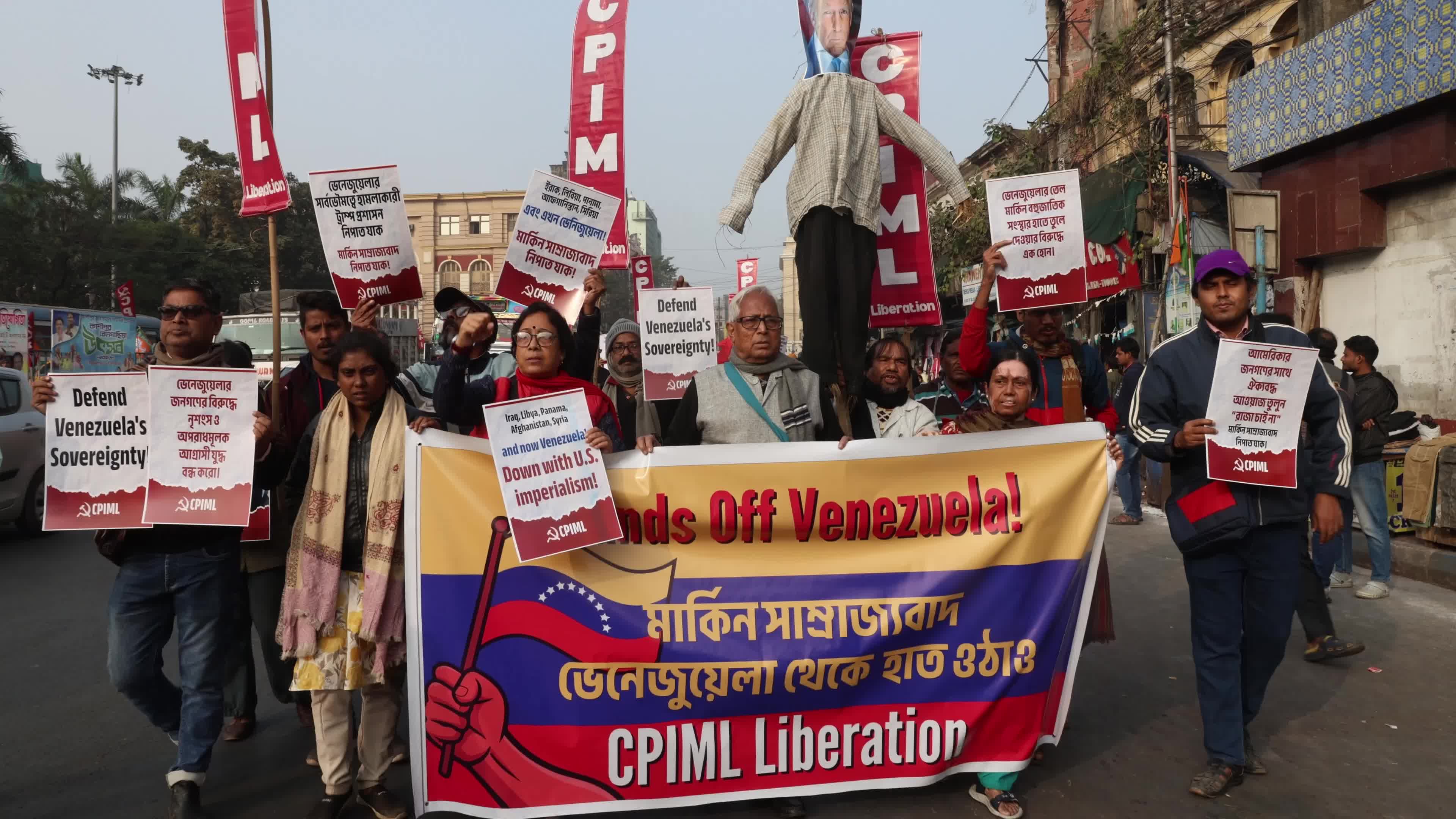 No War On Venezuela Protest In Kolkata, India 