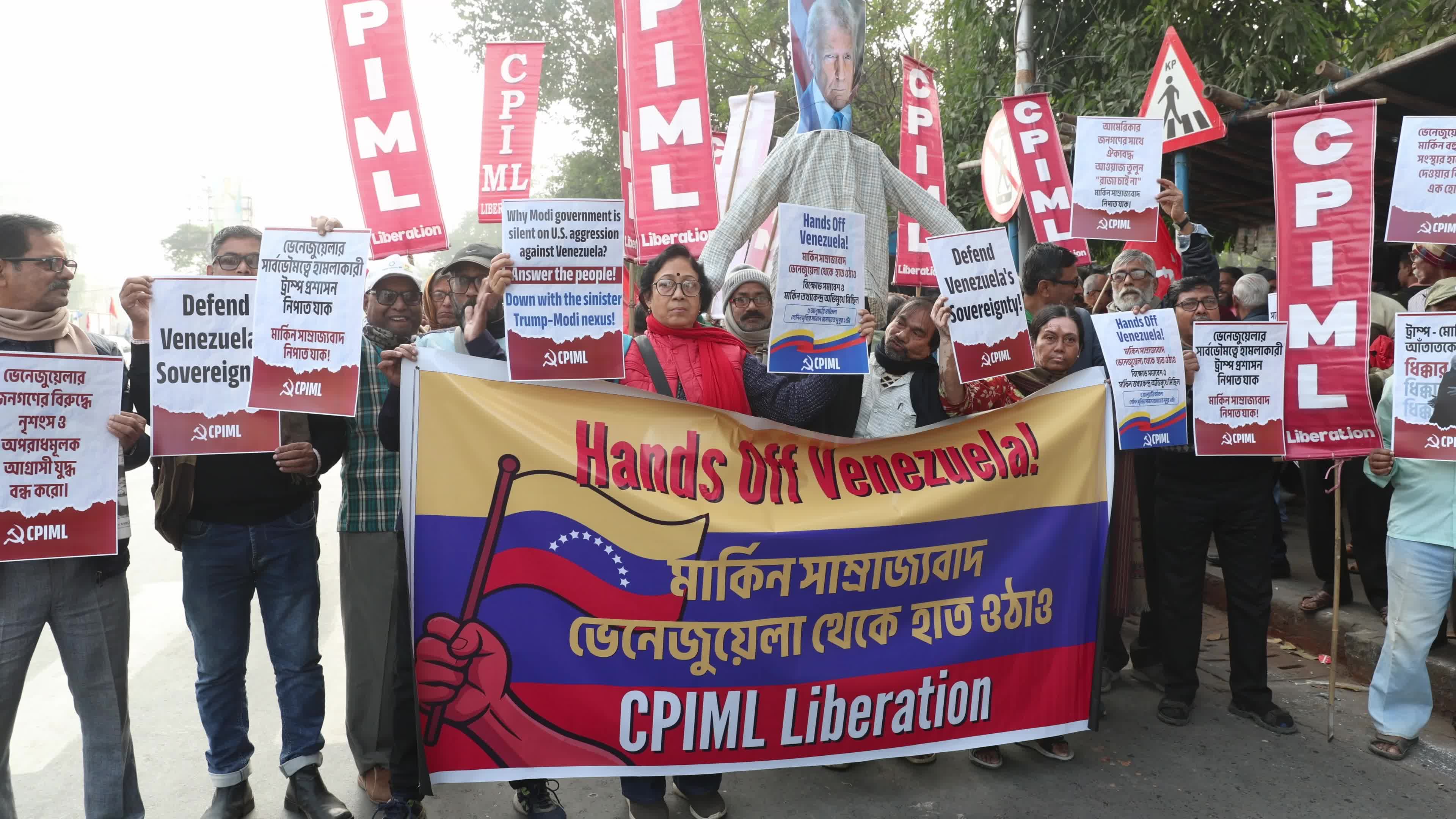 No War On Venezuela Protest In Kolkata, India 