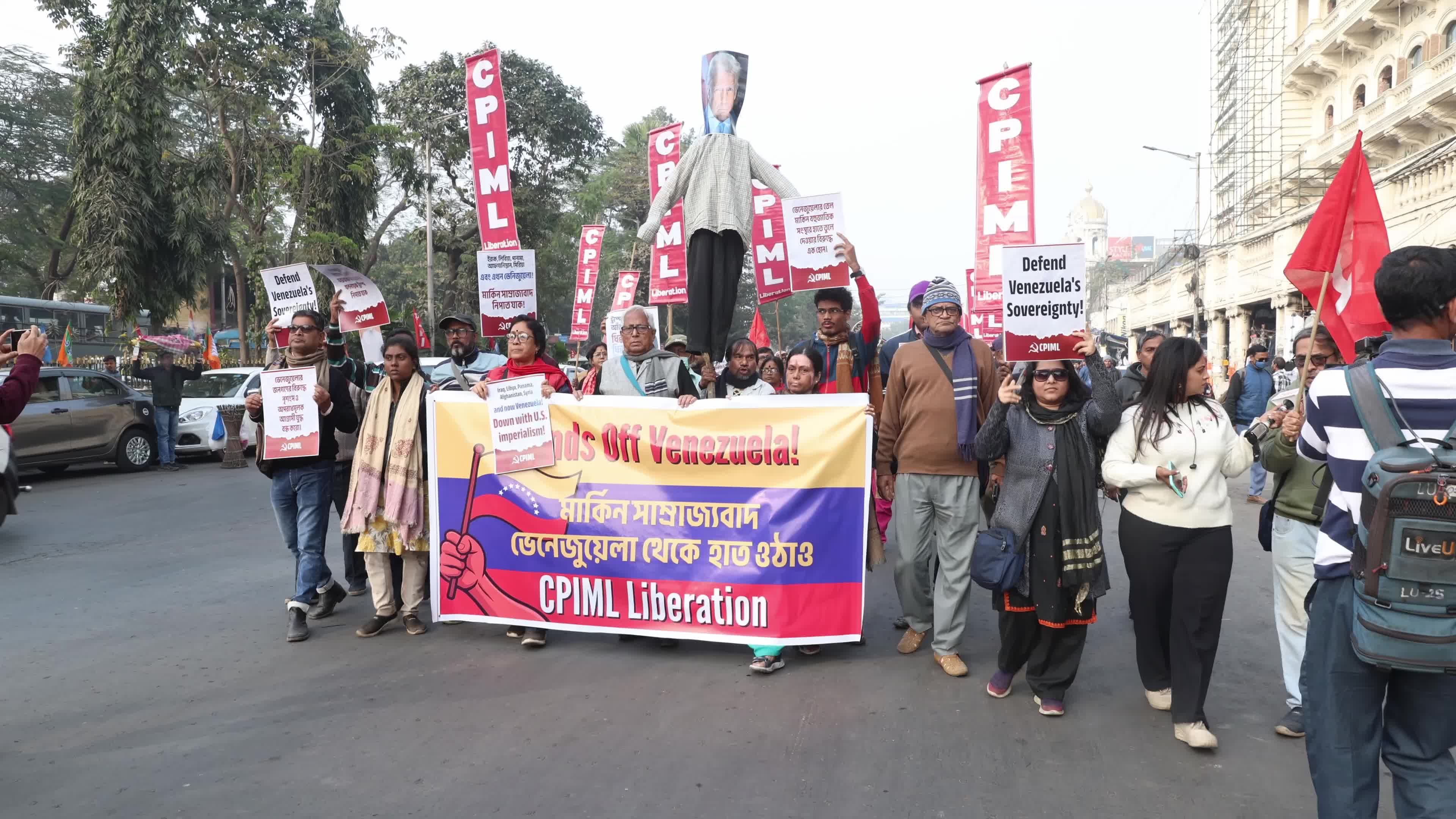No War On Venezuela Protest In Kolkata, India 