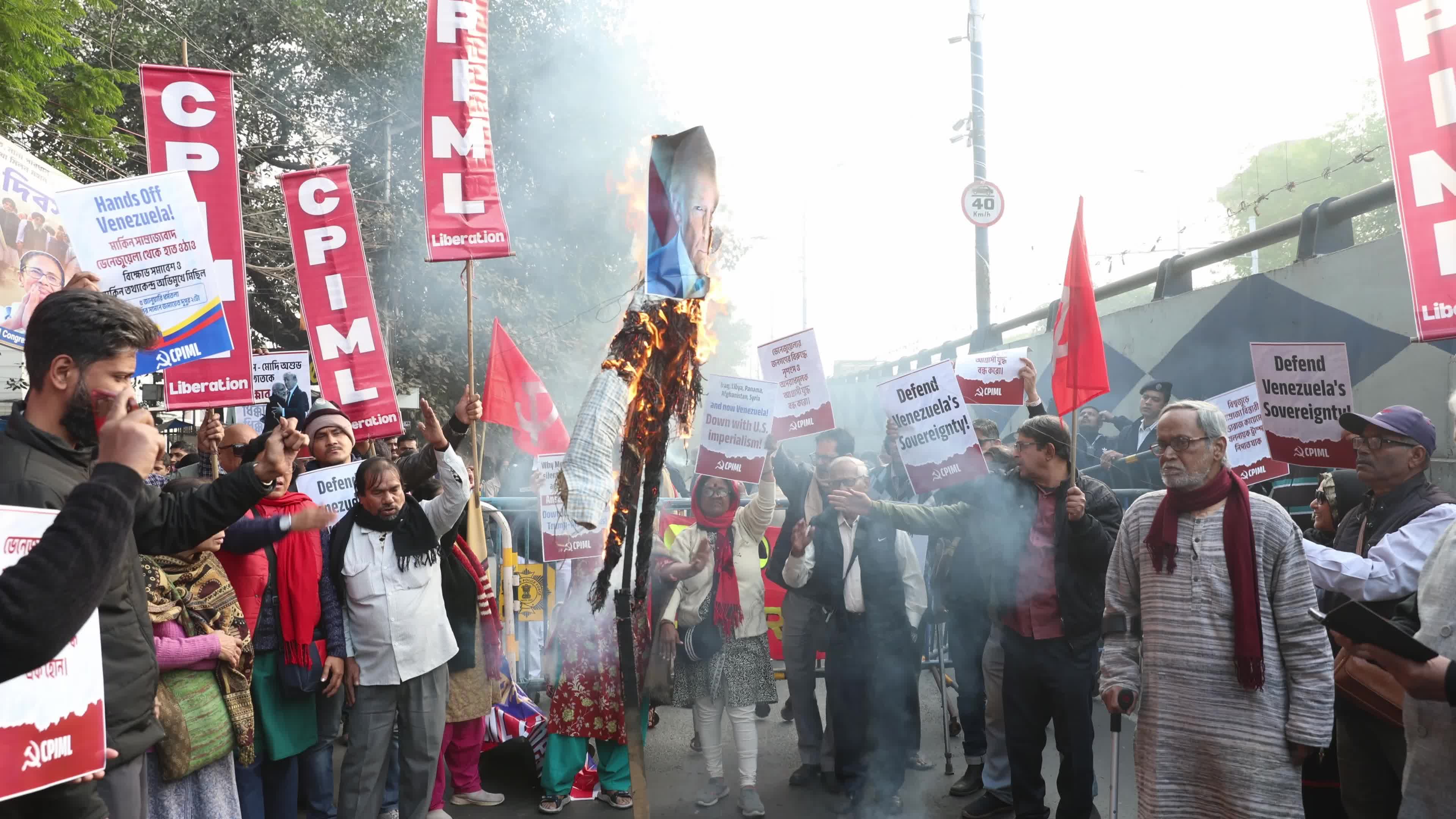 No War On Venezuela Protest In Kolkata, India 