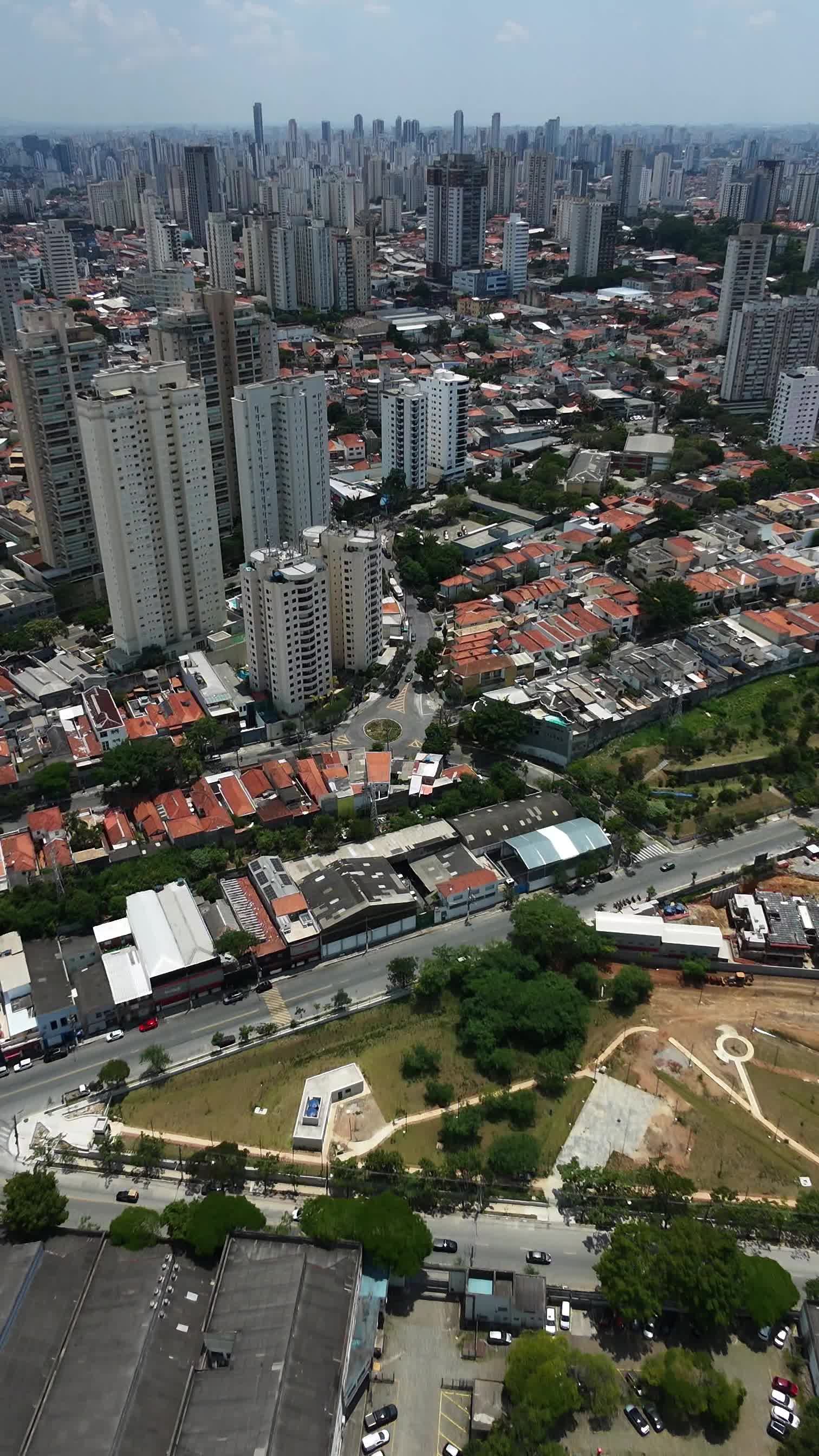 Aerial image of Mooca, a neighborhood in the city of São Paulo, Brazil.