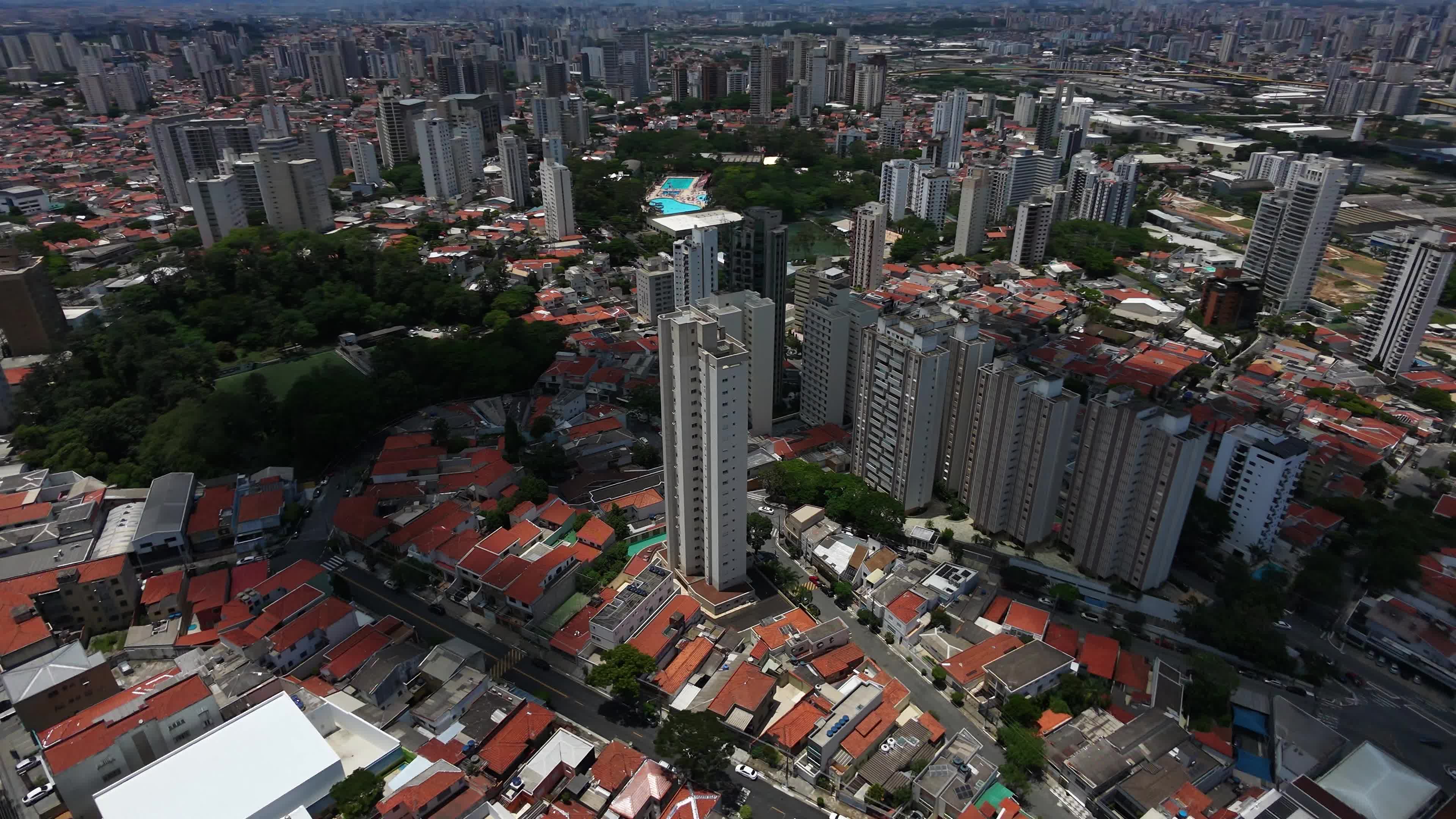 Aerial image of Mooca, a neighborhood in the city of São Paulo, Brazil.