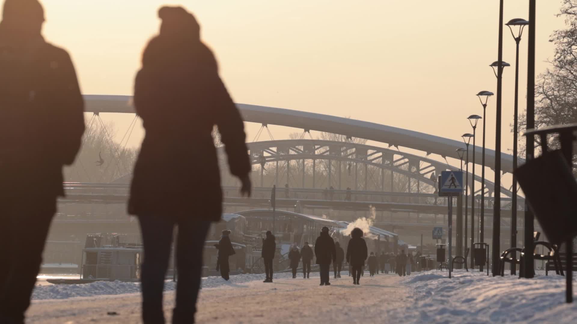 Poland's largest river - Vistula covered with ice
