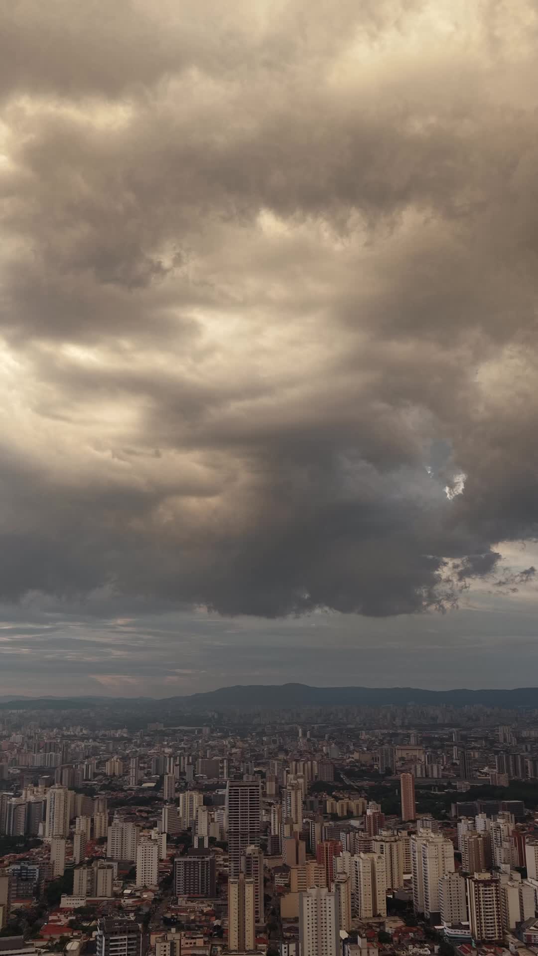 Aerial image of a cloudy sky in São Paulo, Brazil