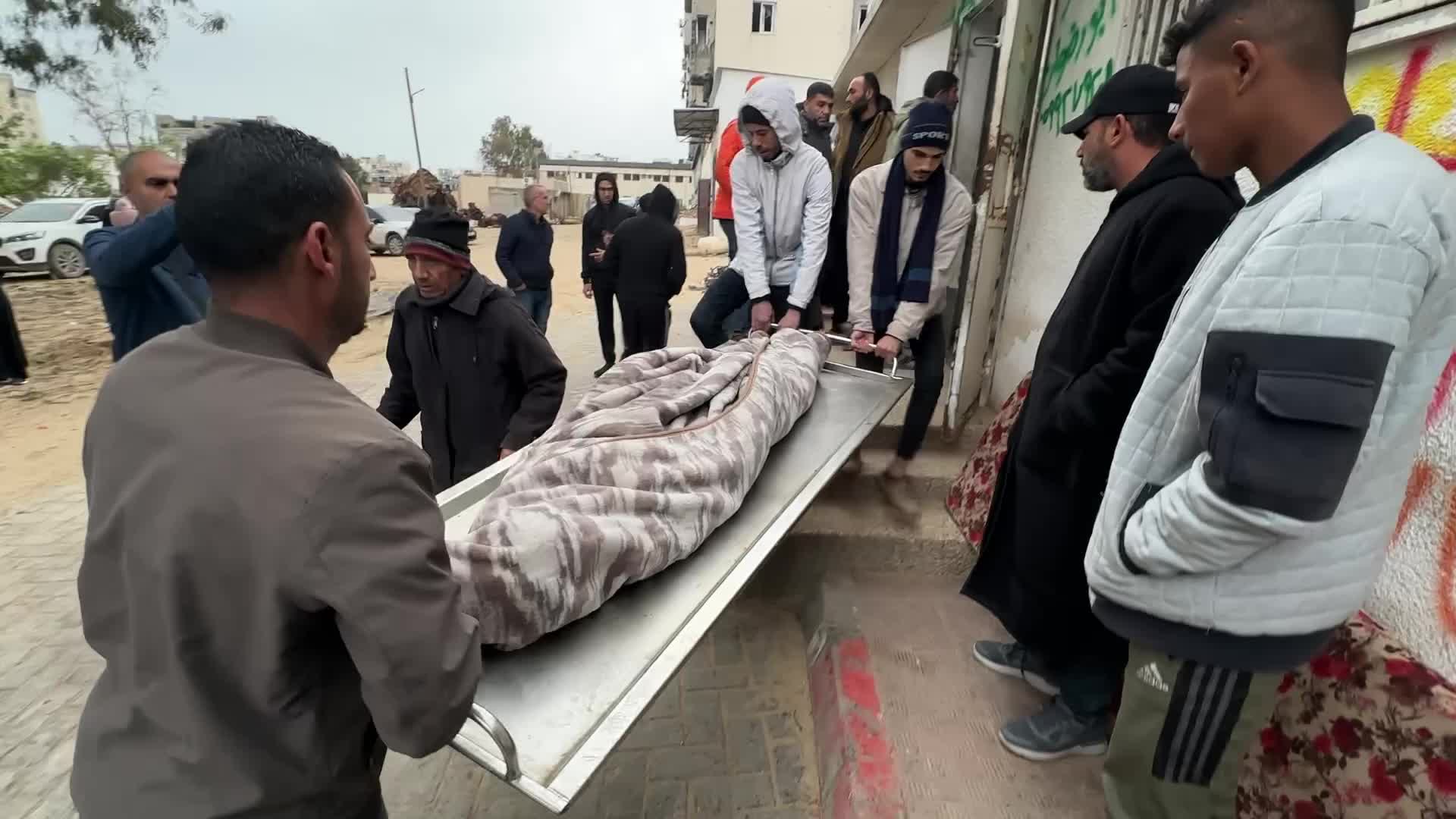 Palestinians Mourn Victims of Building Collapse in Gaza City