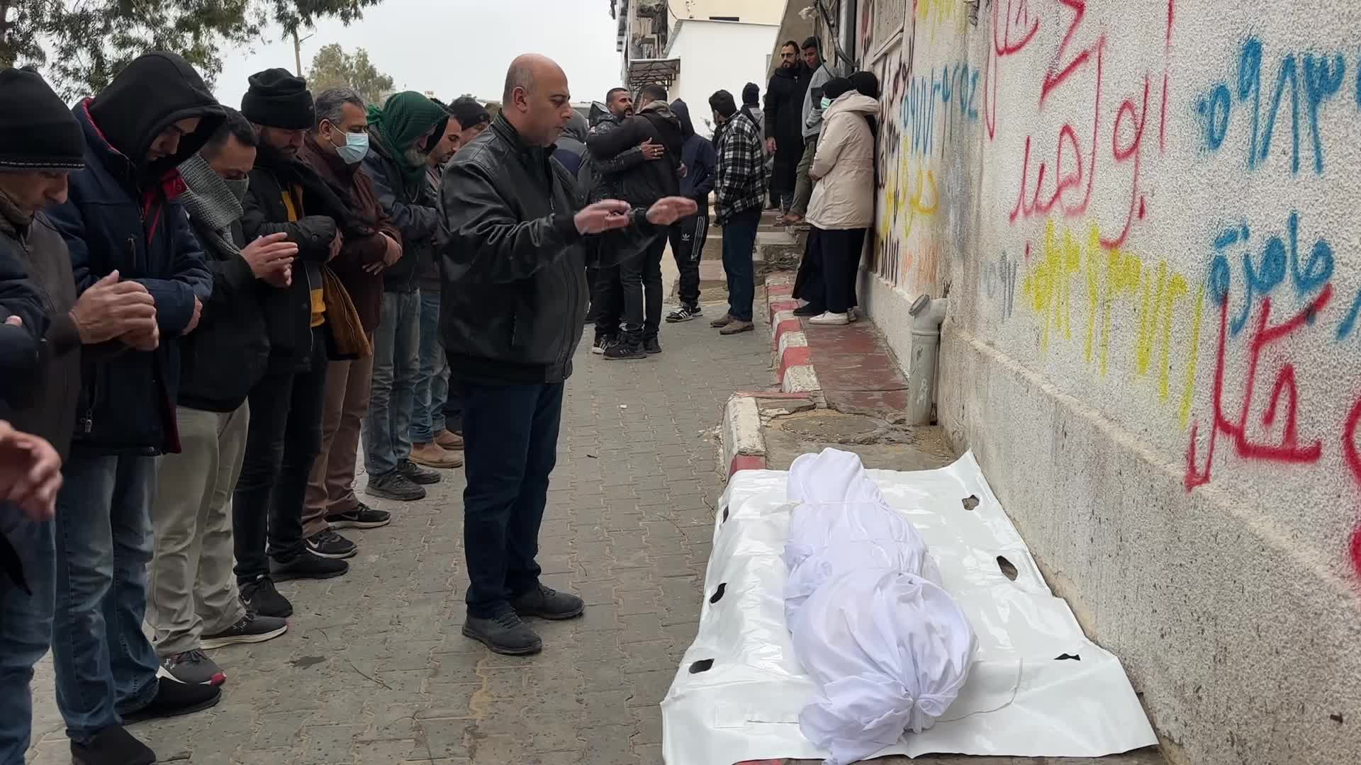 Palestinians Mourn Victims of Building Collapse in Gaza City