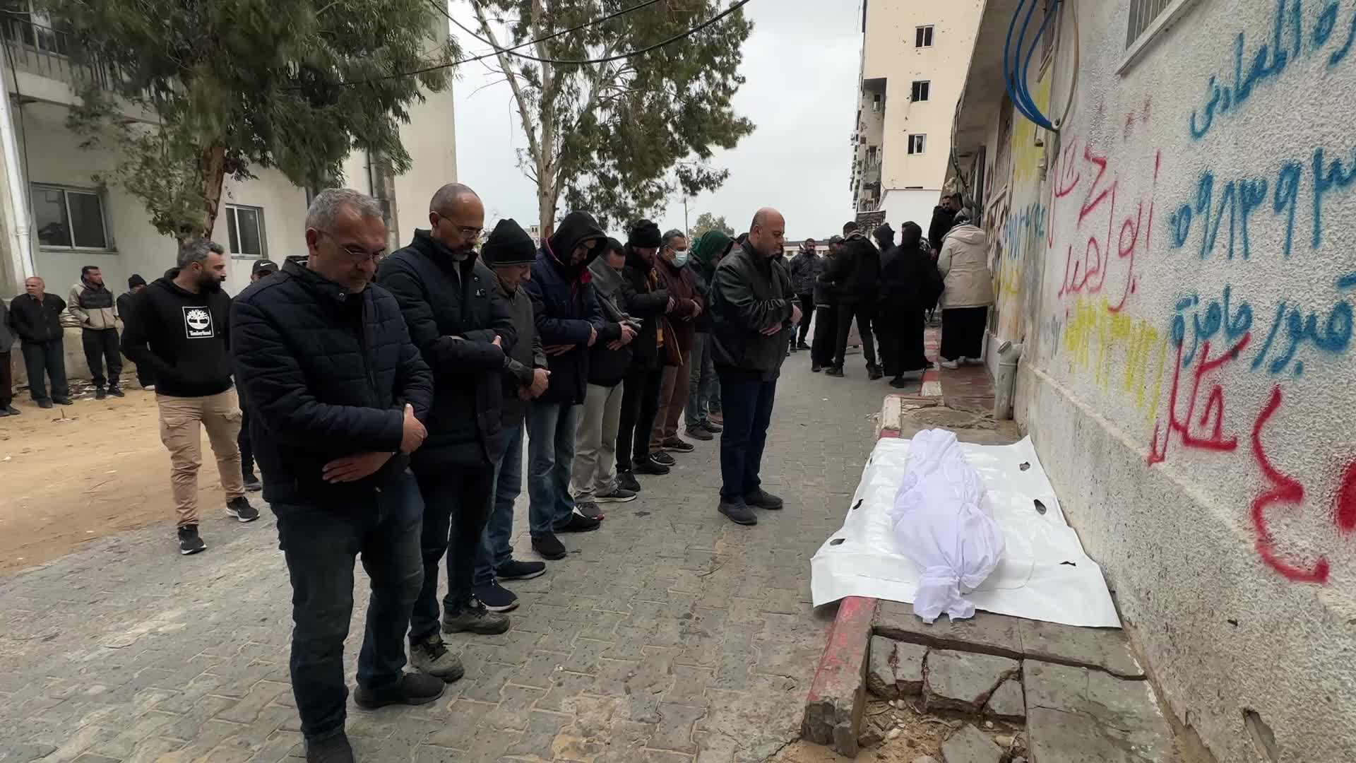 Palestinians Mourn Victims of Building Collapse in Gaza City