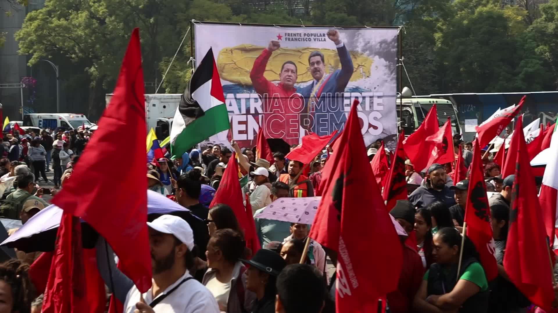 Demonstration in support of Venezuela after the capture of Nicolas Maduro.
