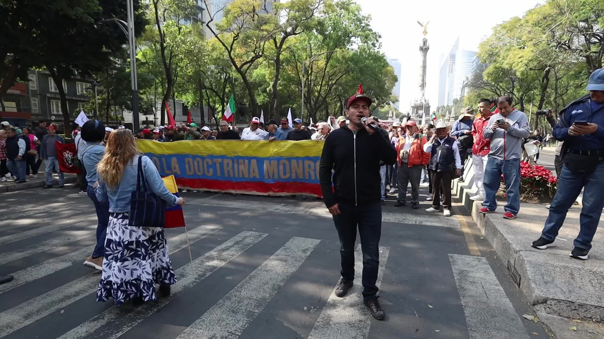 Demonstration in support of Venezuela after the capture of Nicolas Maduro.