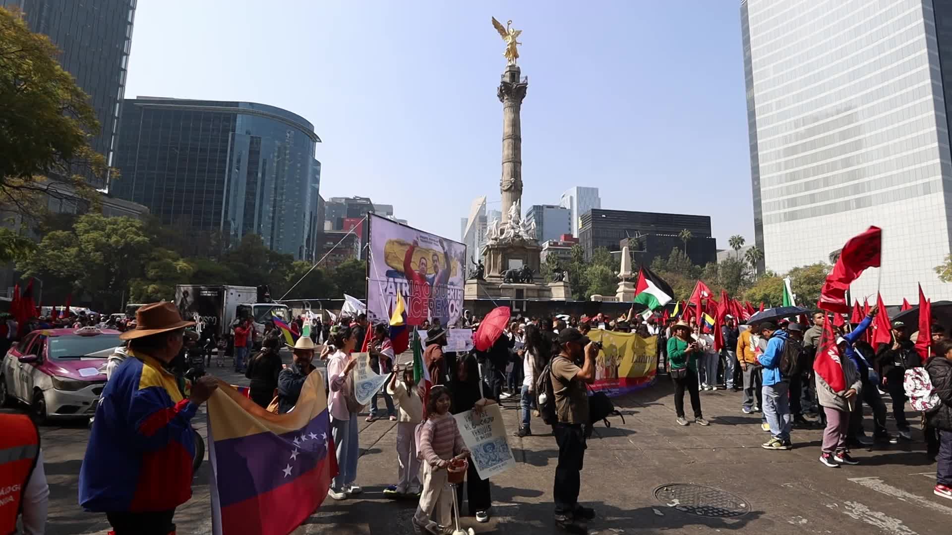 Demonstration in support of Venezuela after the capture of Nicolas Maduro.
