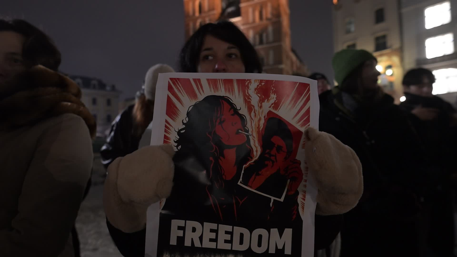 Krakow Rally Shows Solidarity With Iranian Protesters