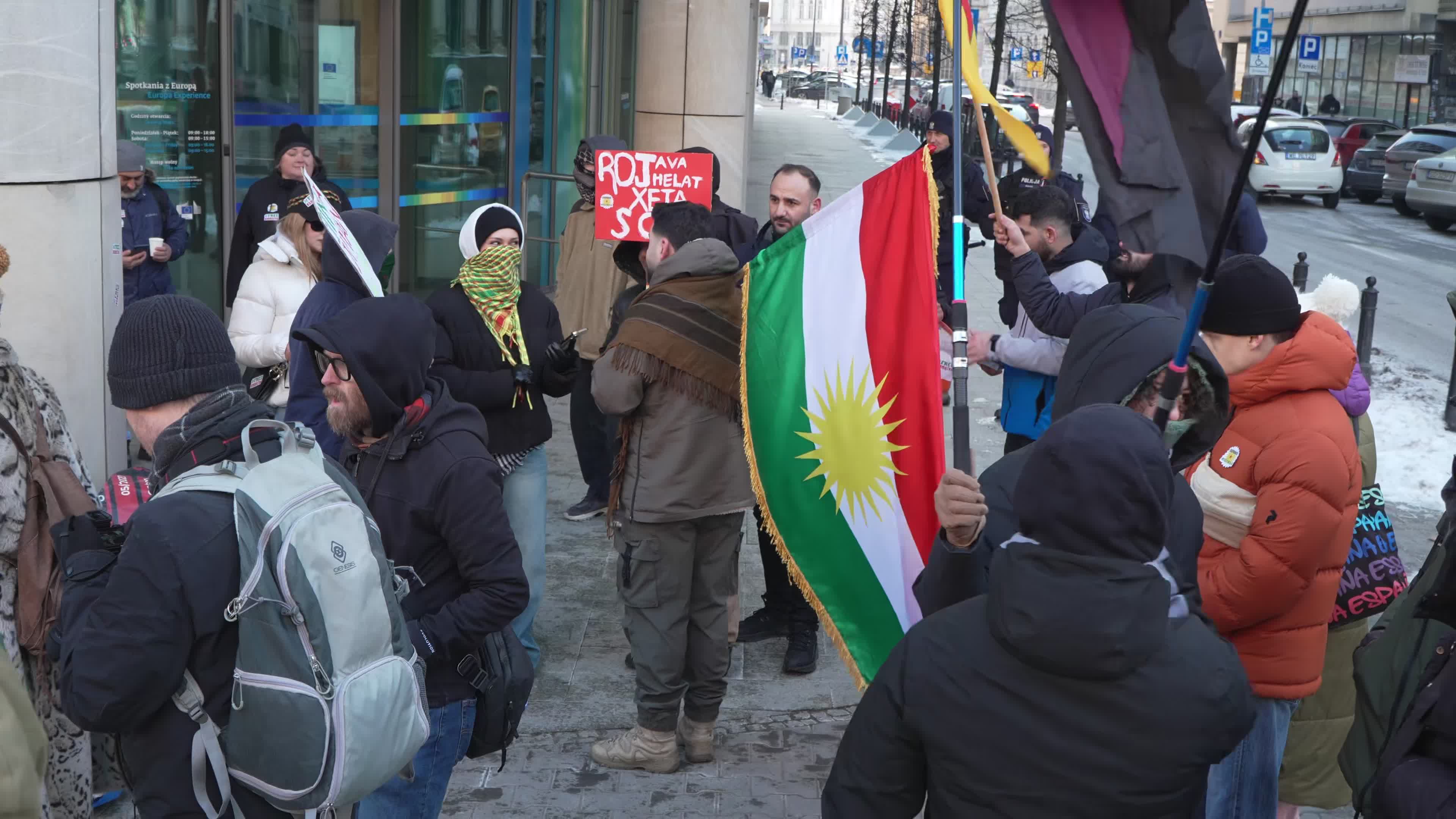 Kurds Rally in Warsaw Over Syrian Military Seizure of Territory