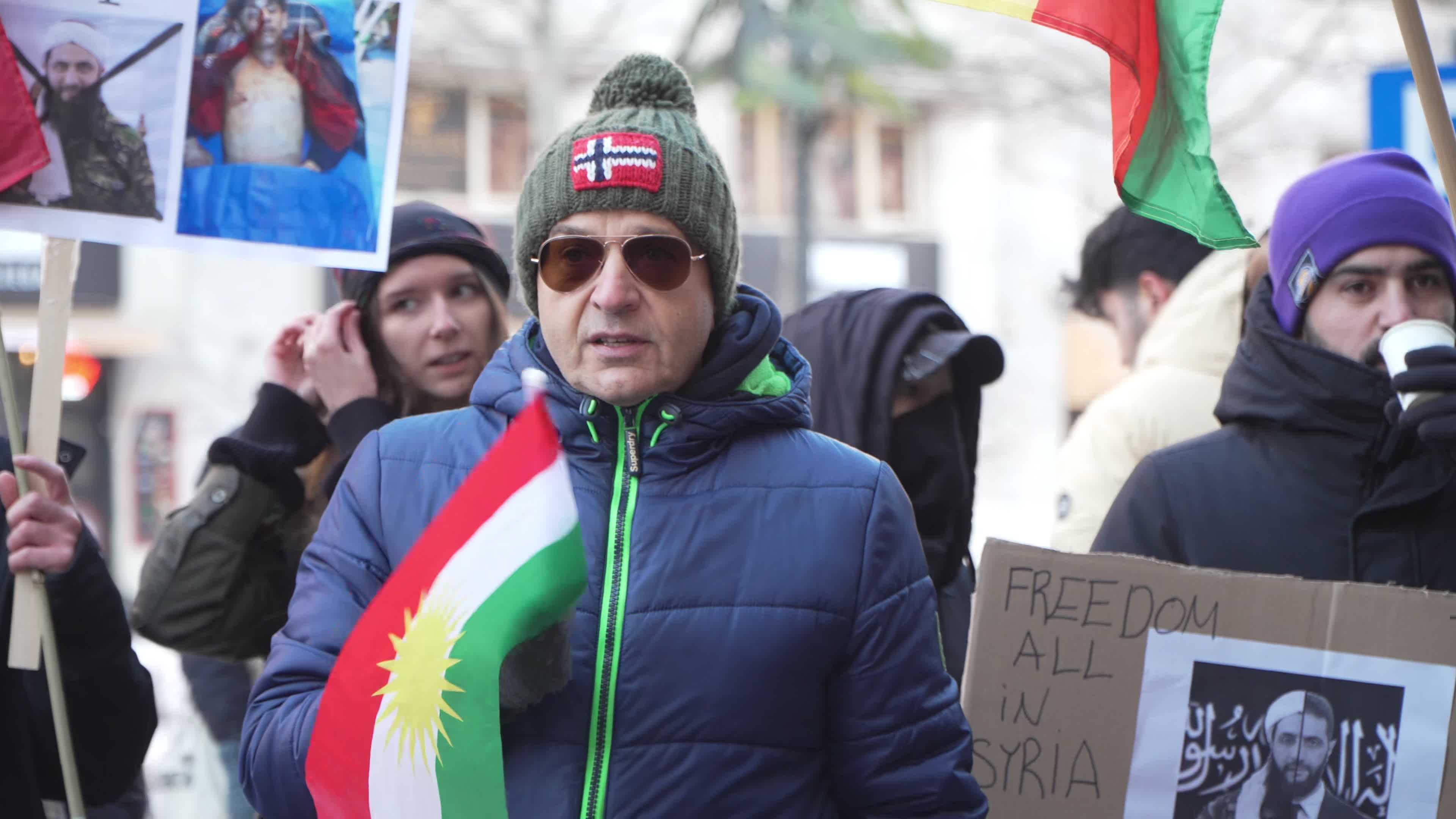 Kurds Rally in Warsaw Over Syrian Military Seizure of Territory