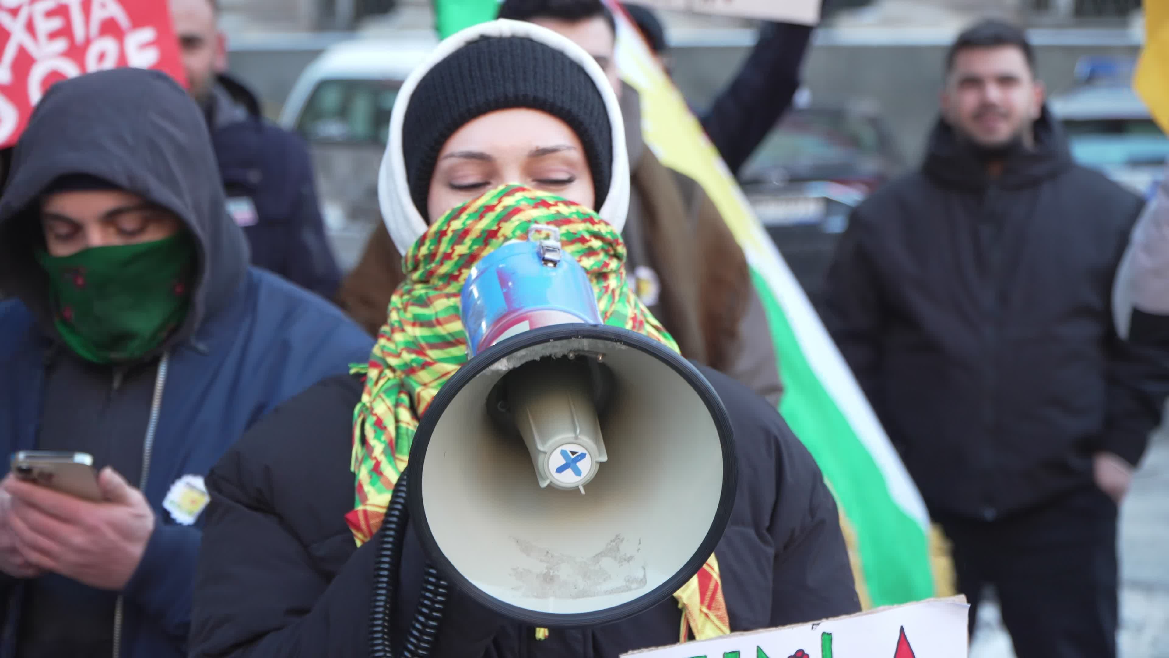 Kurds Rally in Warsaw Over Syrian Military Seizure of Territory
