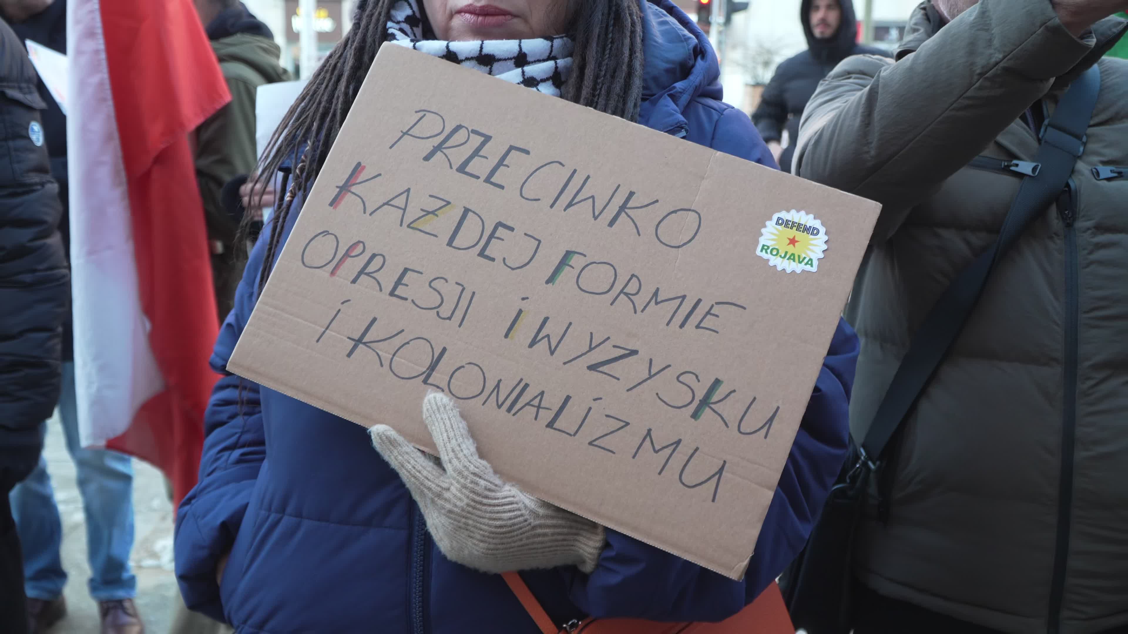 Kurds Rally in Warsaw Over Syrian Military Seizure of Territory