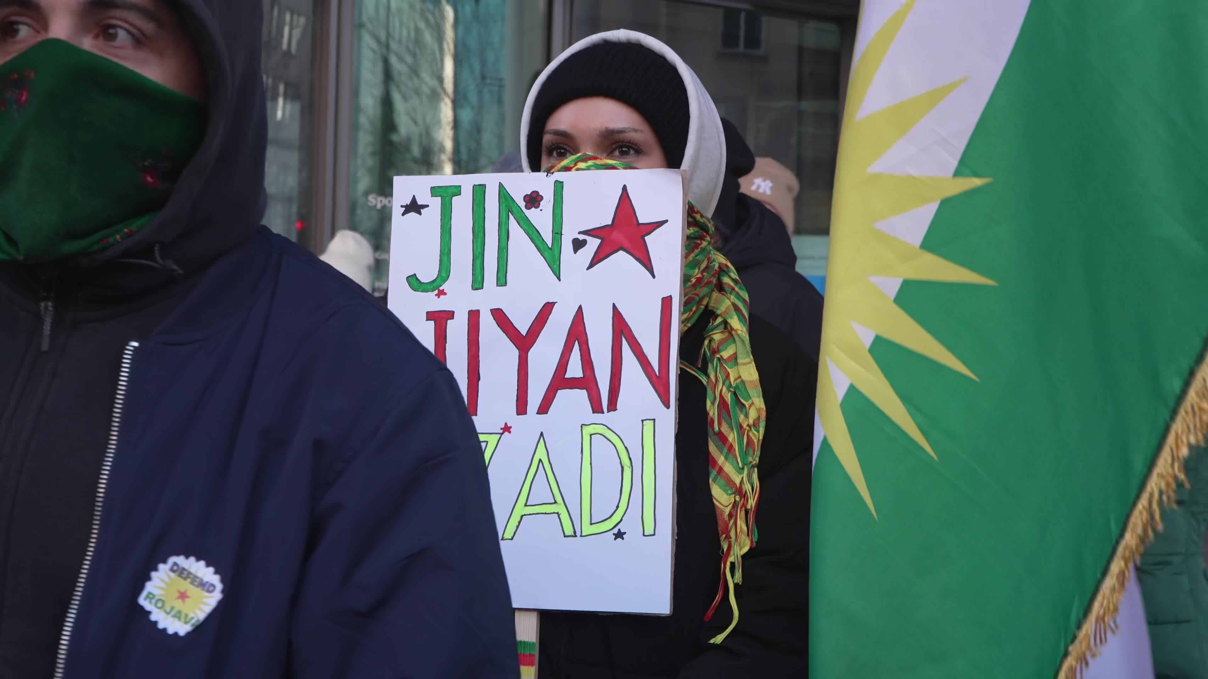 Kurds Rally in Warsaw Over Syrian Military Seizure of Territory