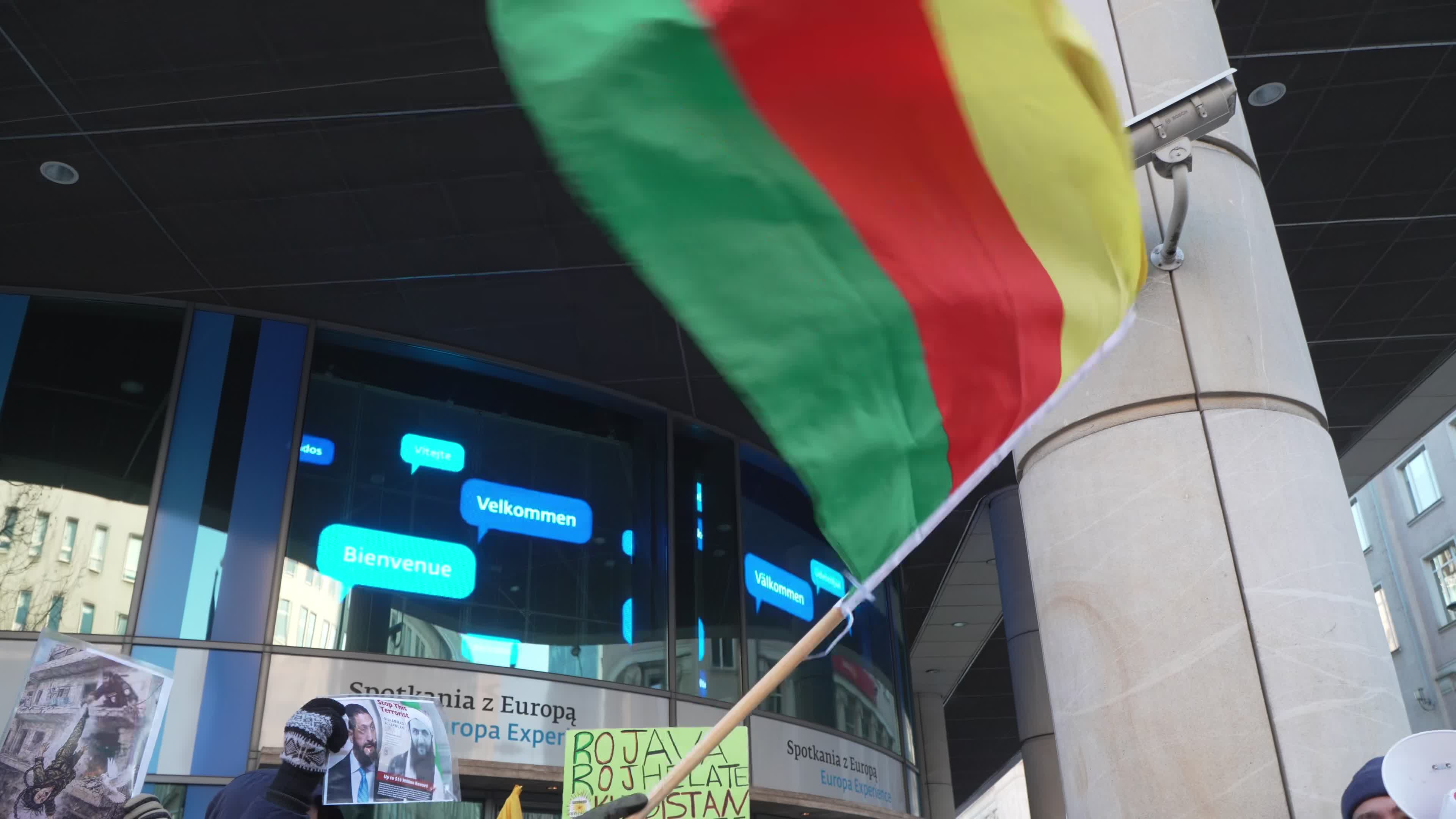 Kurds Rally in Warsaw Over Syrian Military Seizure of Territory