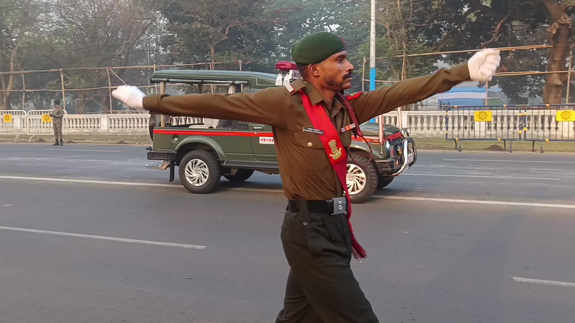 Rehersel parade ahead of Republic day celebration in India. 