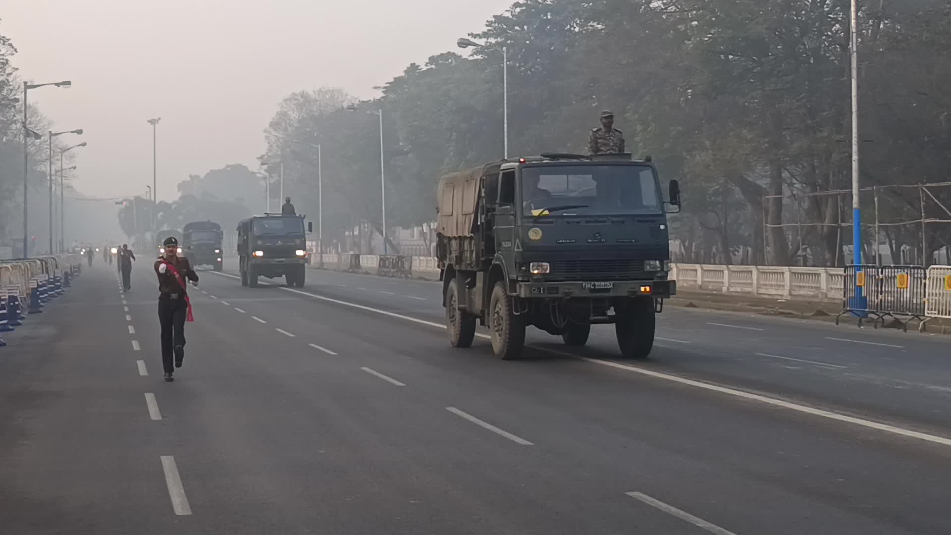 Rehersel parade ahead of Republic day celebration in India. 