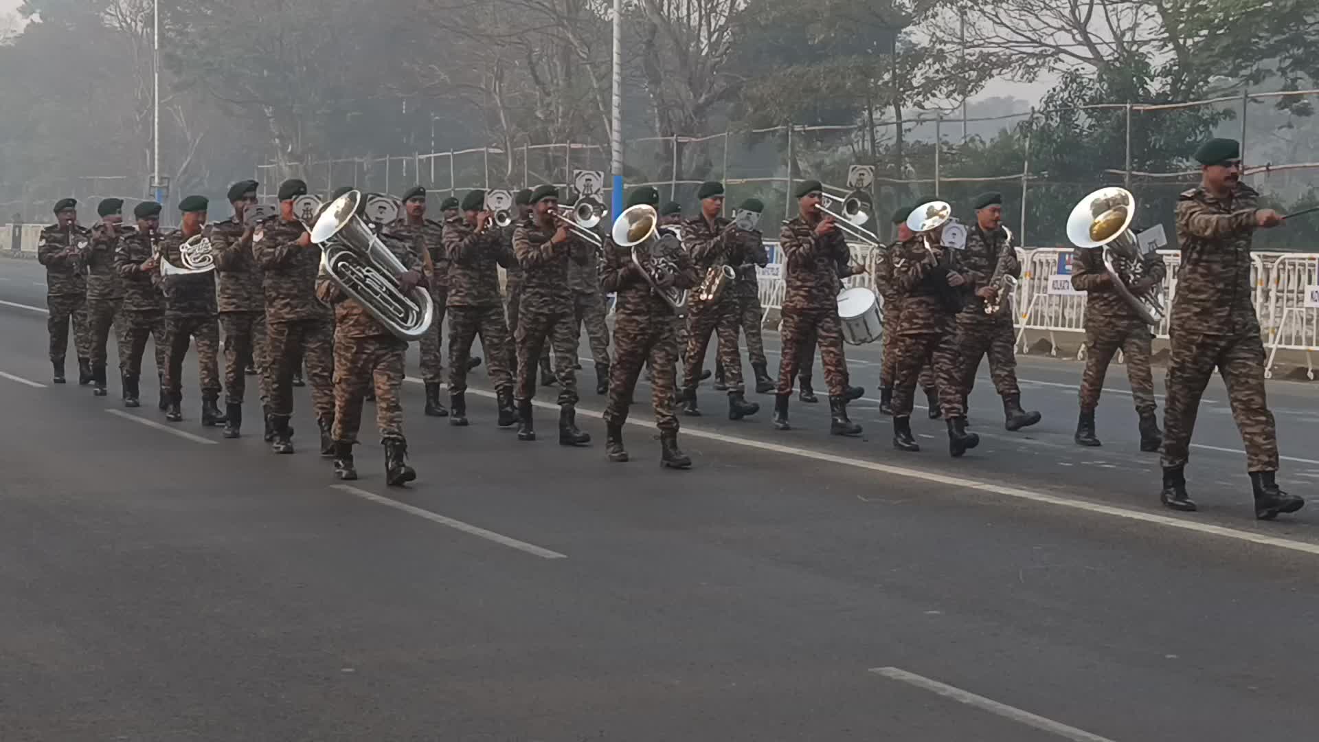 Rehersel parade ahead of Republic day celebration in India. 