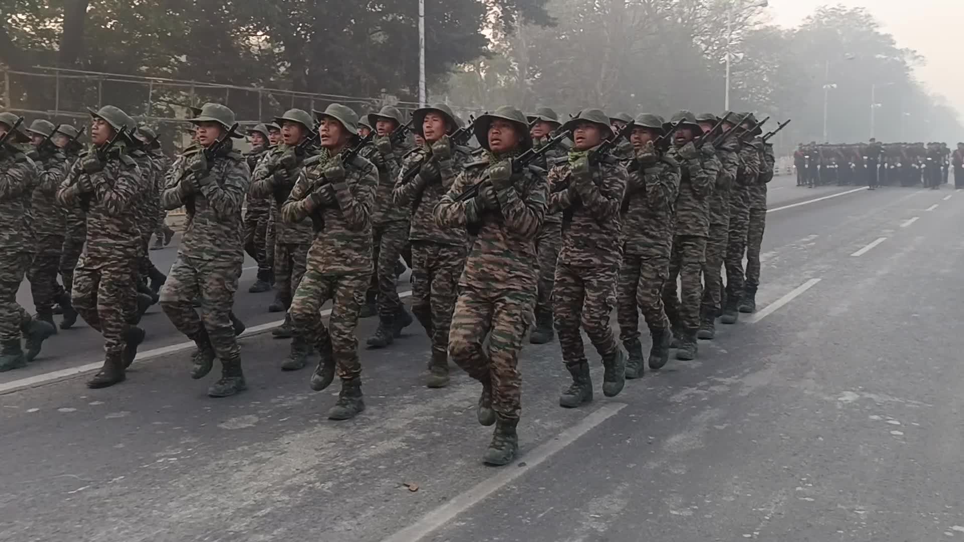 Rehersel parade ahead of Republic day celebration in India. 