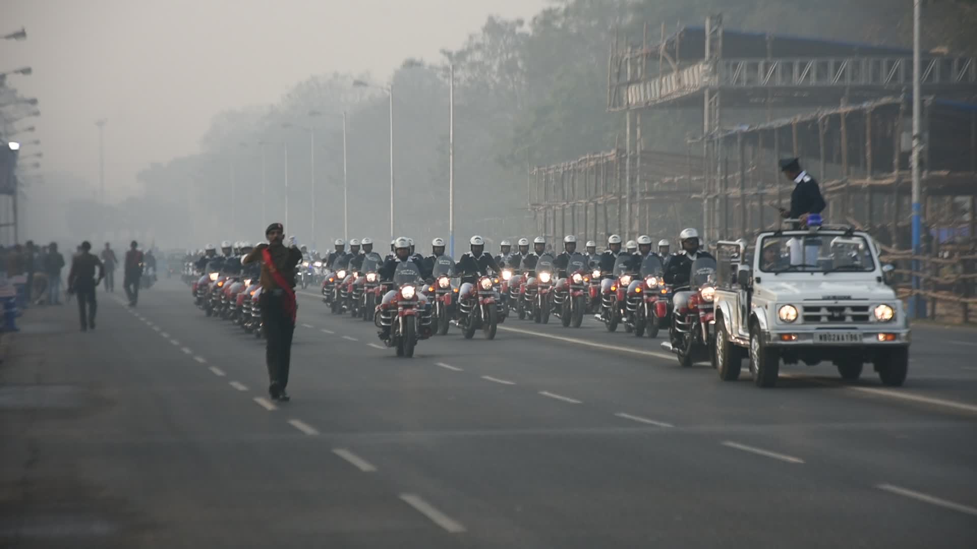Rehersel parade ahead of Republic day celebration in India. 