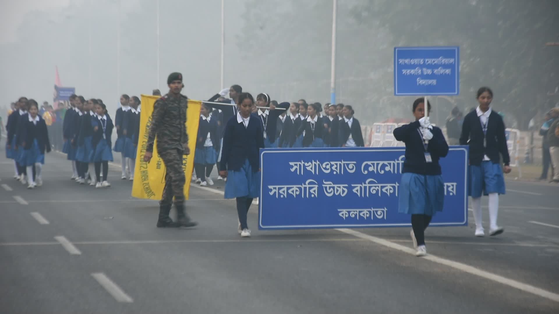 Rehersel parade ahead of Republic day celebration in India. 