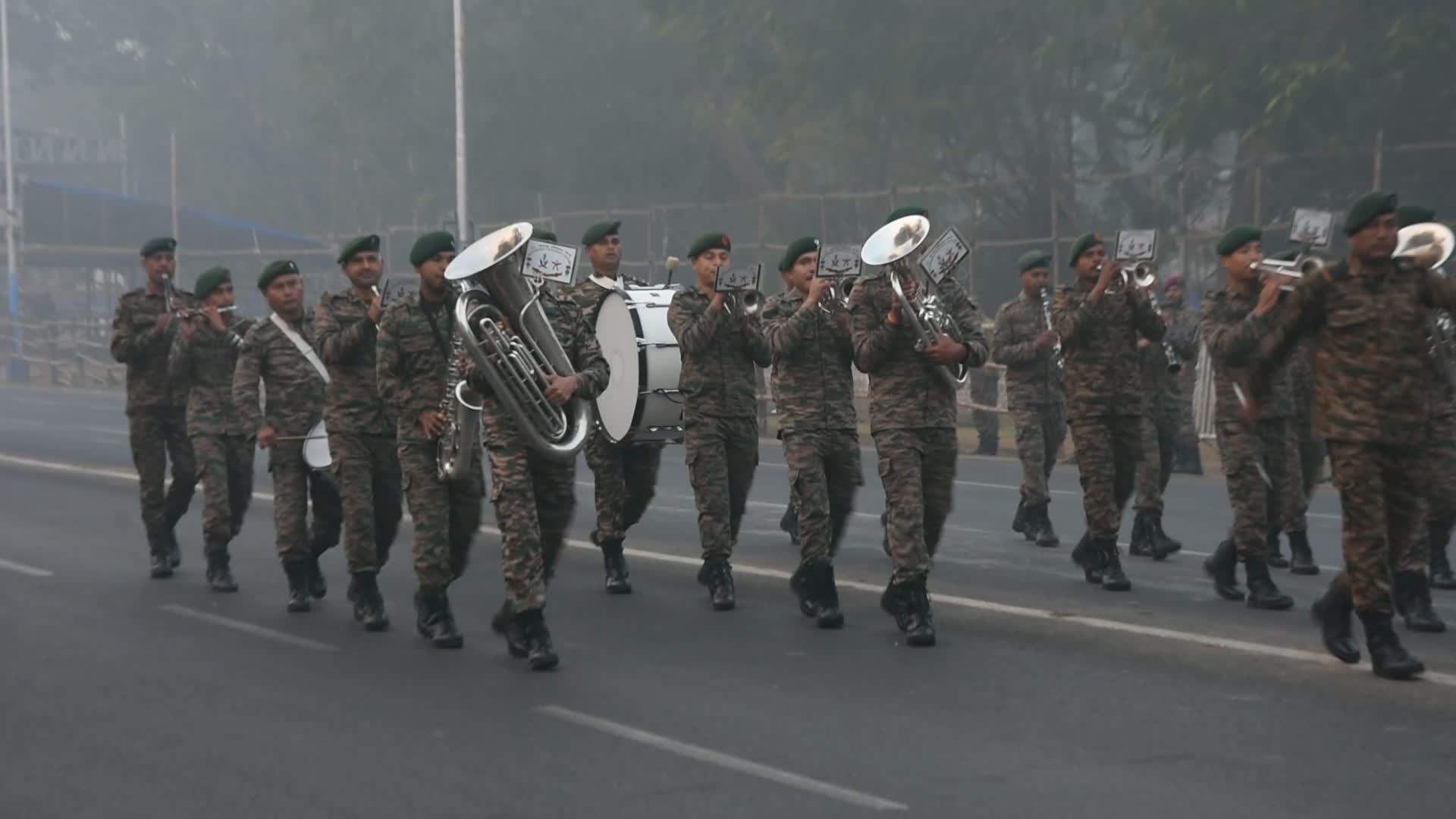 Rehersel parade ahead of Republic day celebration in India. 