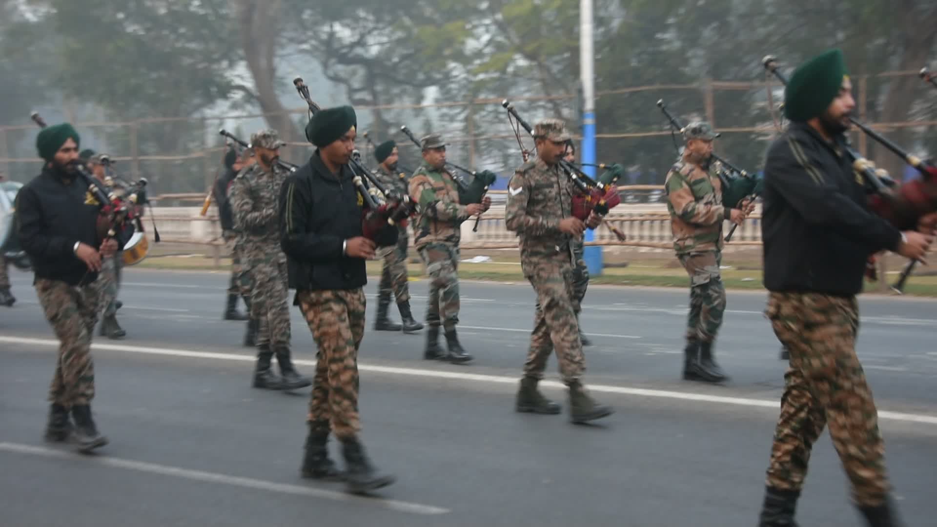 Rehersel parade ahead of Republic day celebration in India. 