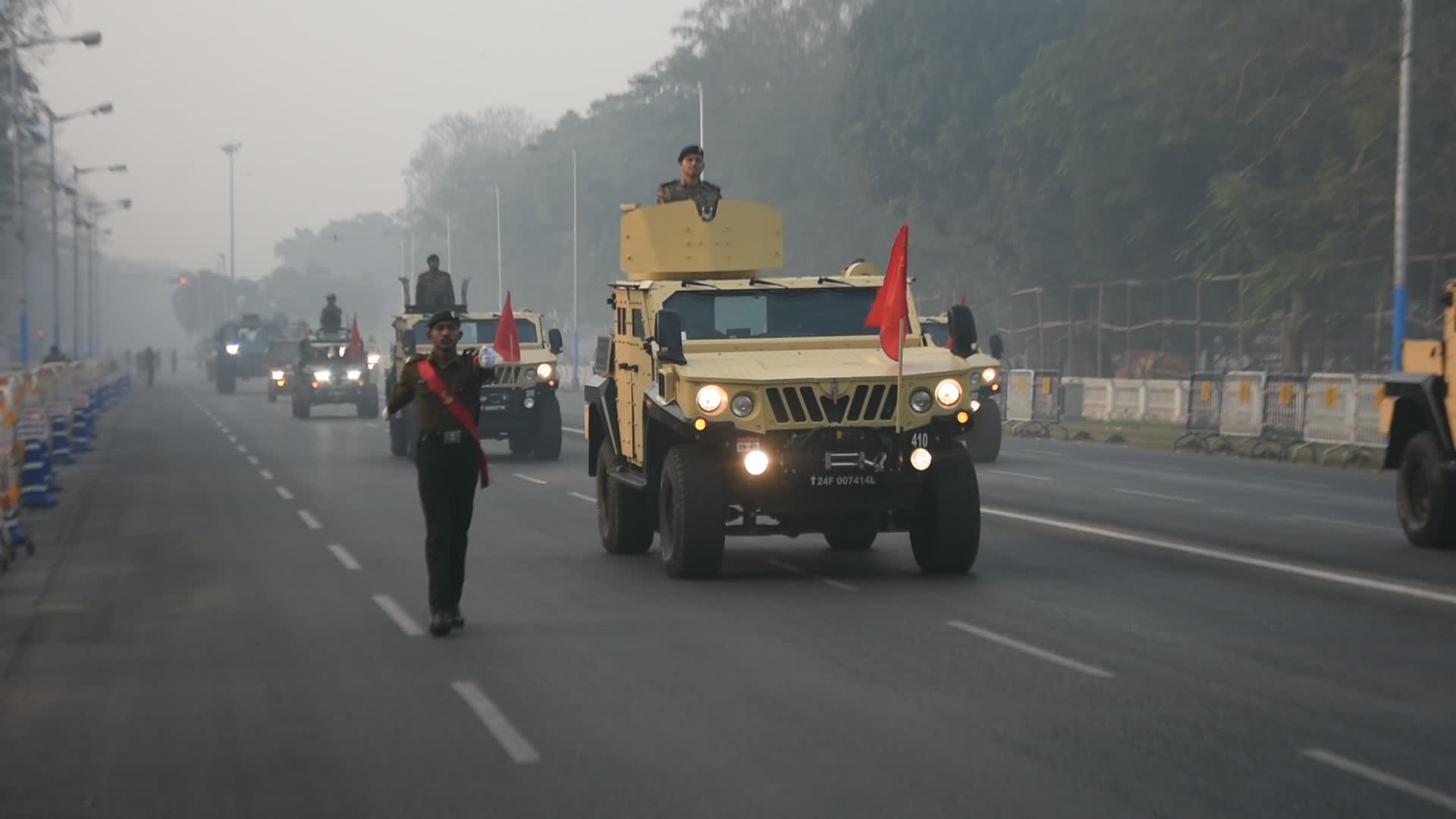 Rehersel parade ahead of Republic day celebration in India. 