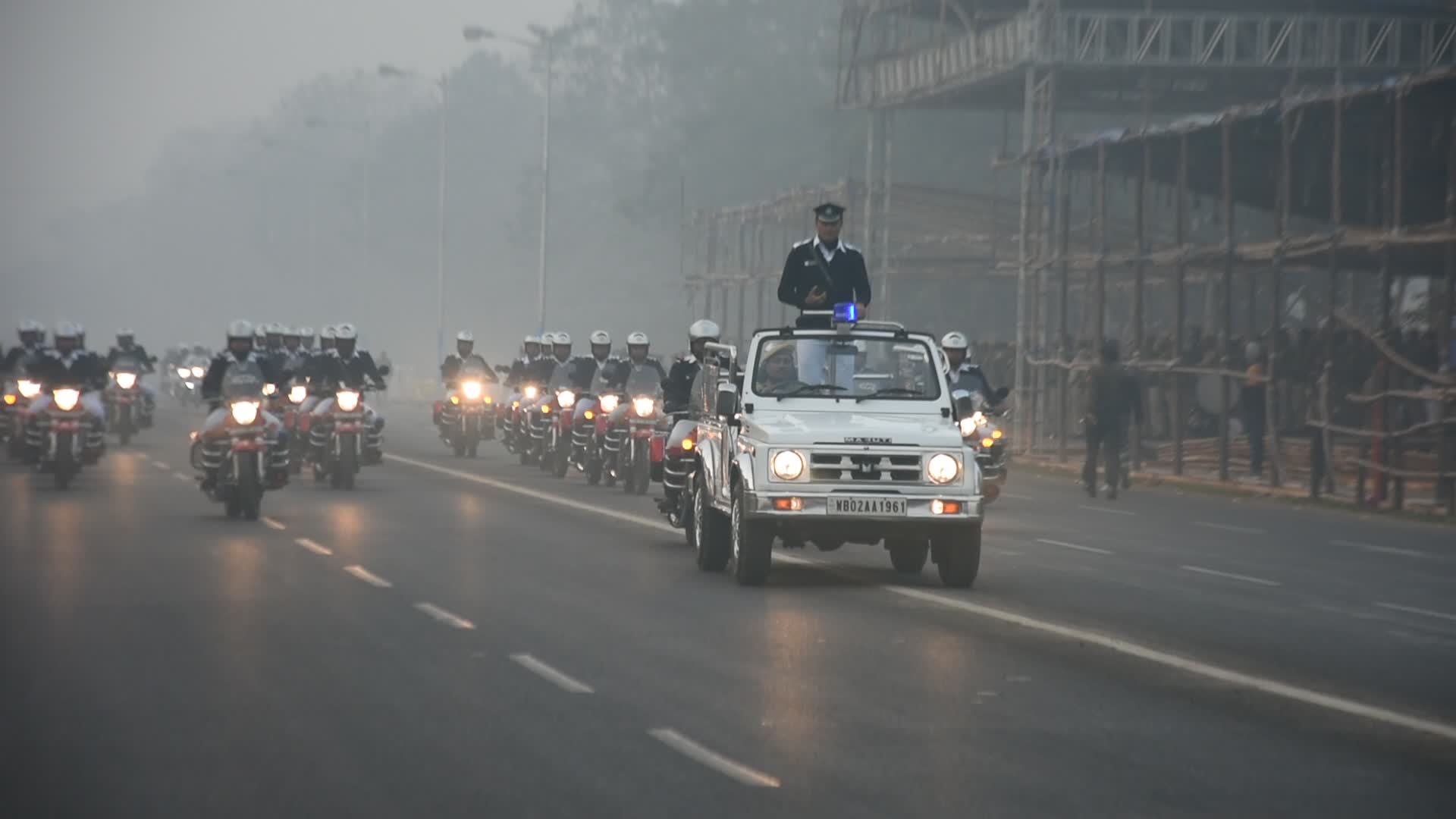Rehersel parade ahead of Republic day celebration in India. 