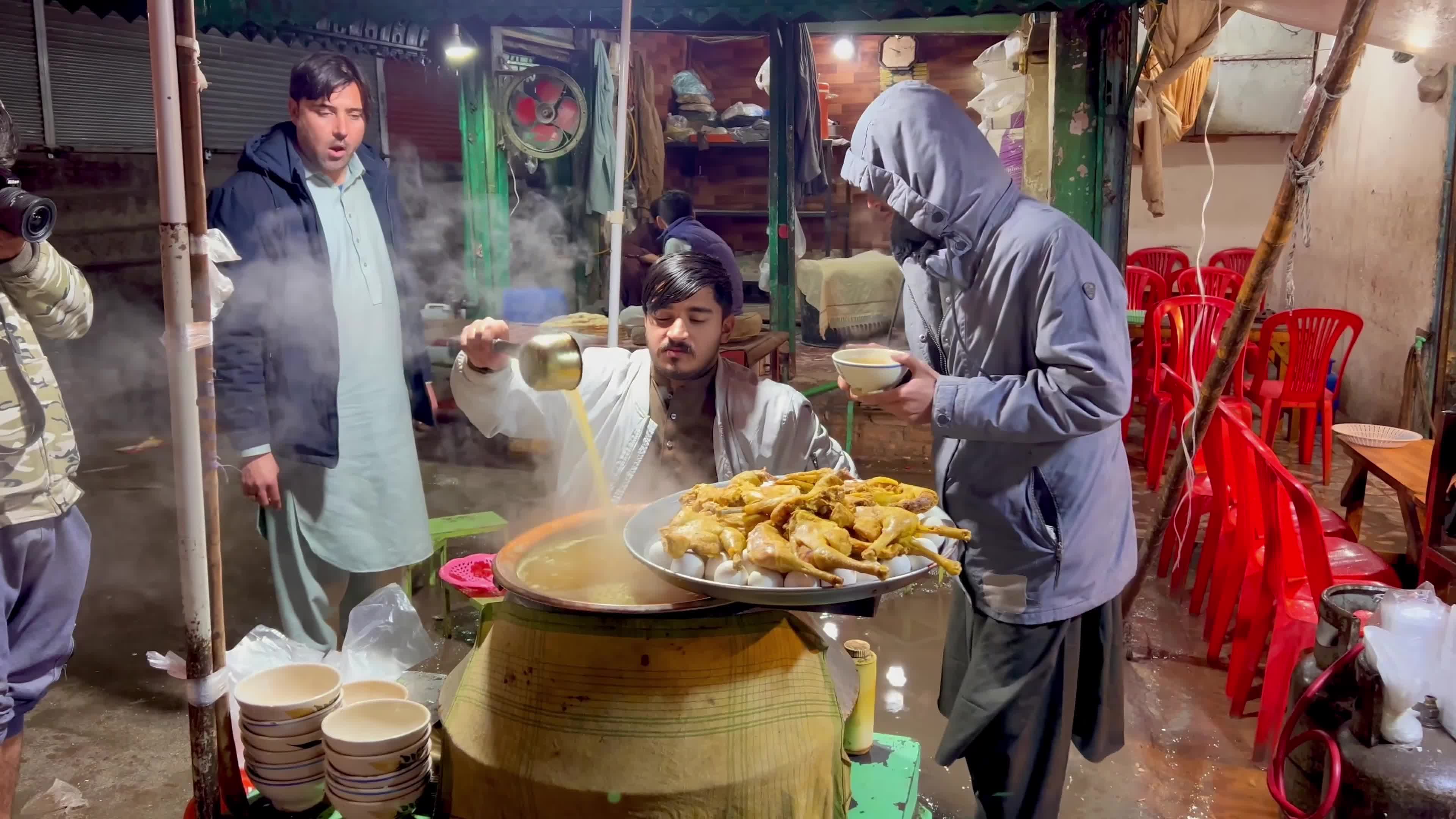Chicken soup sale in demand as cold weather grips Pakistan 