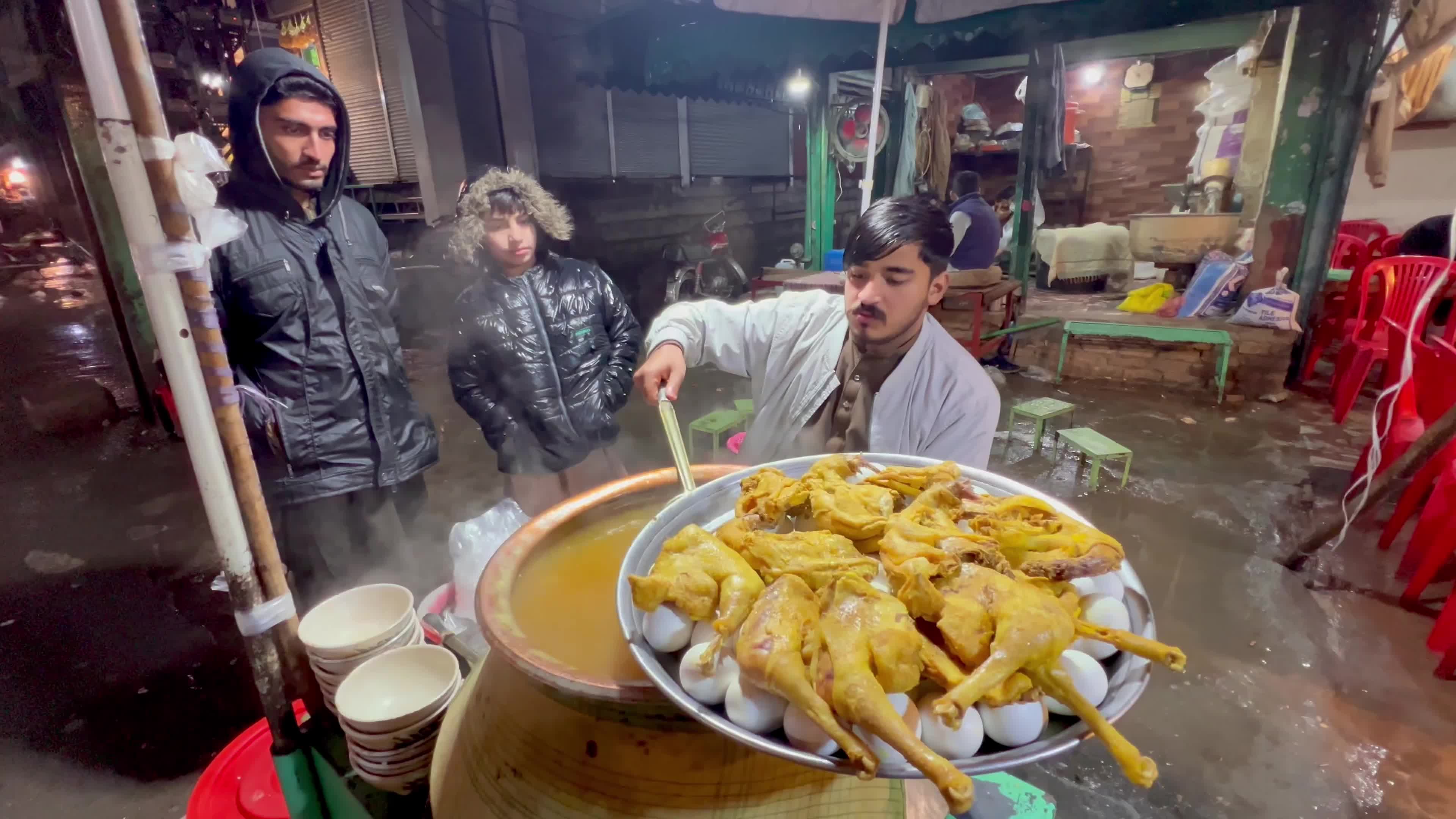 Chicken soup sale in demand as cold weather grips Pakistan 
