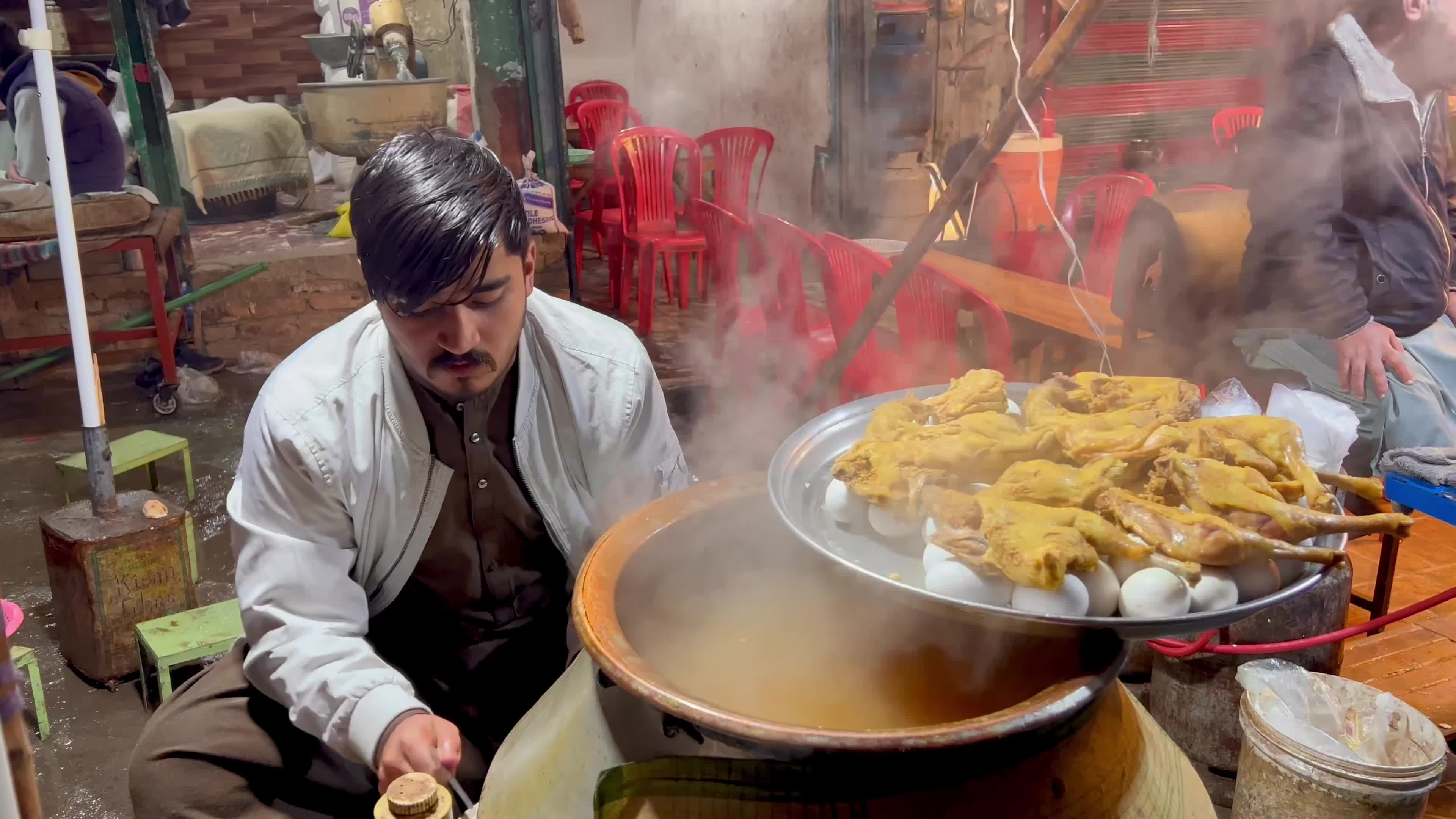 Chicken soup sale in demand as cold weather grips Pakistan 