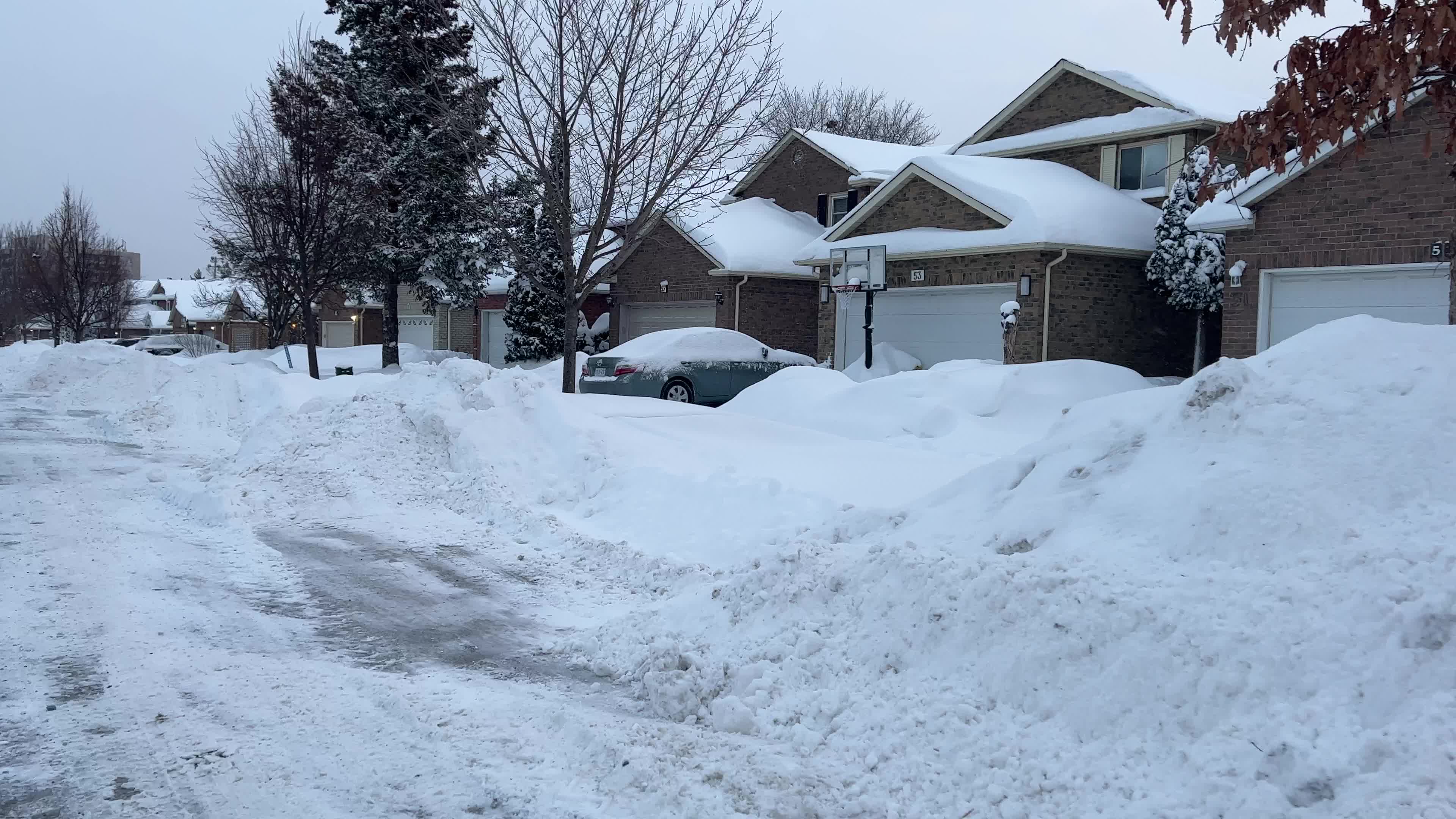 Aftermath following a Winter snowstorm that dumped up to 60 cm of snow in Toronto