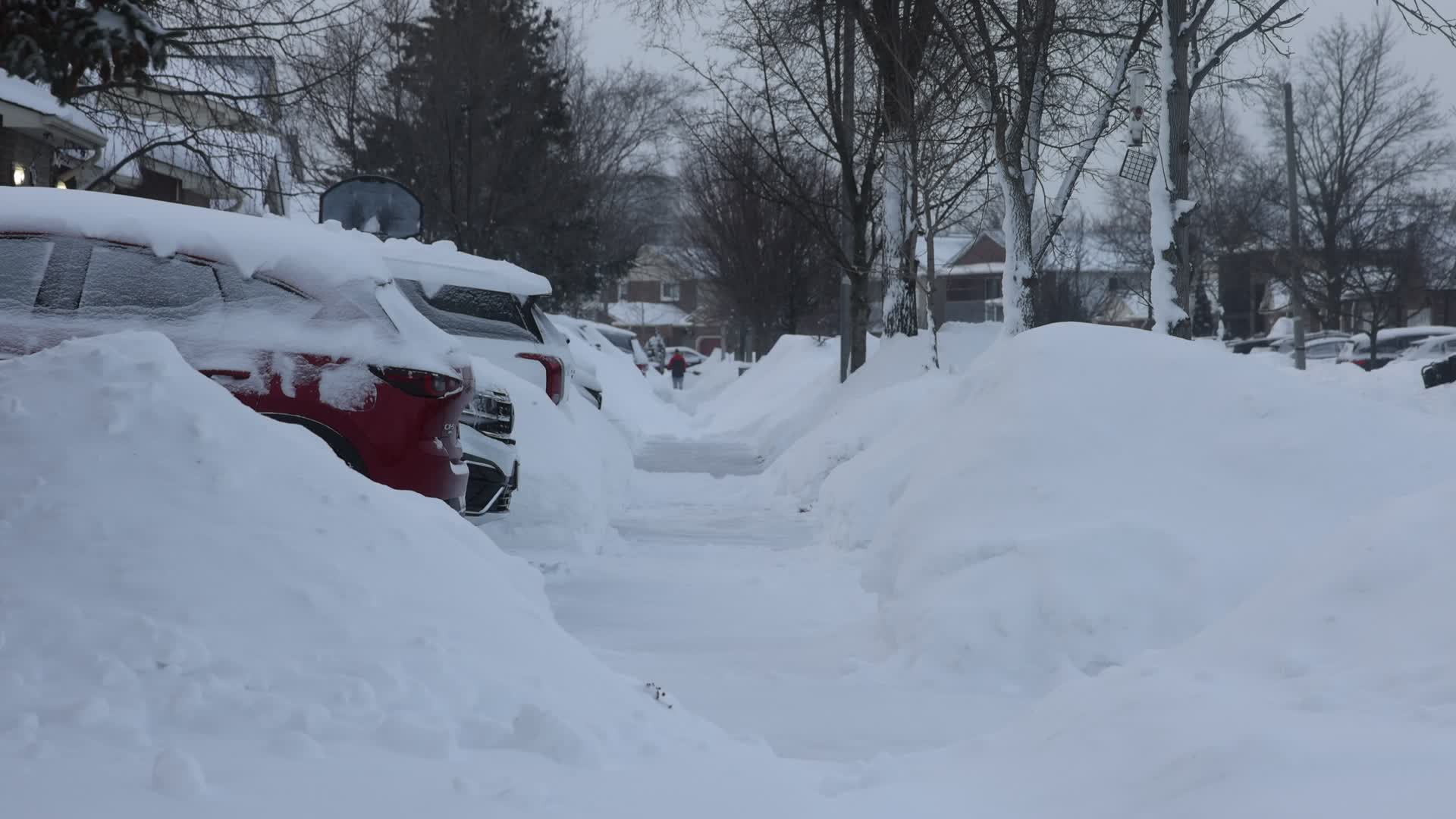 Aftermath following a Winter snowstorm that dumped up to 60 cm of snow in Toronto