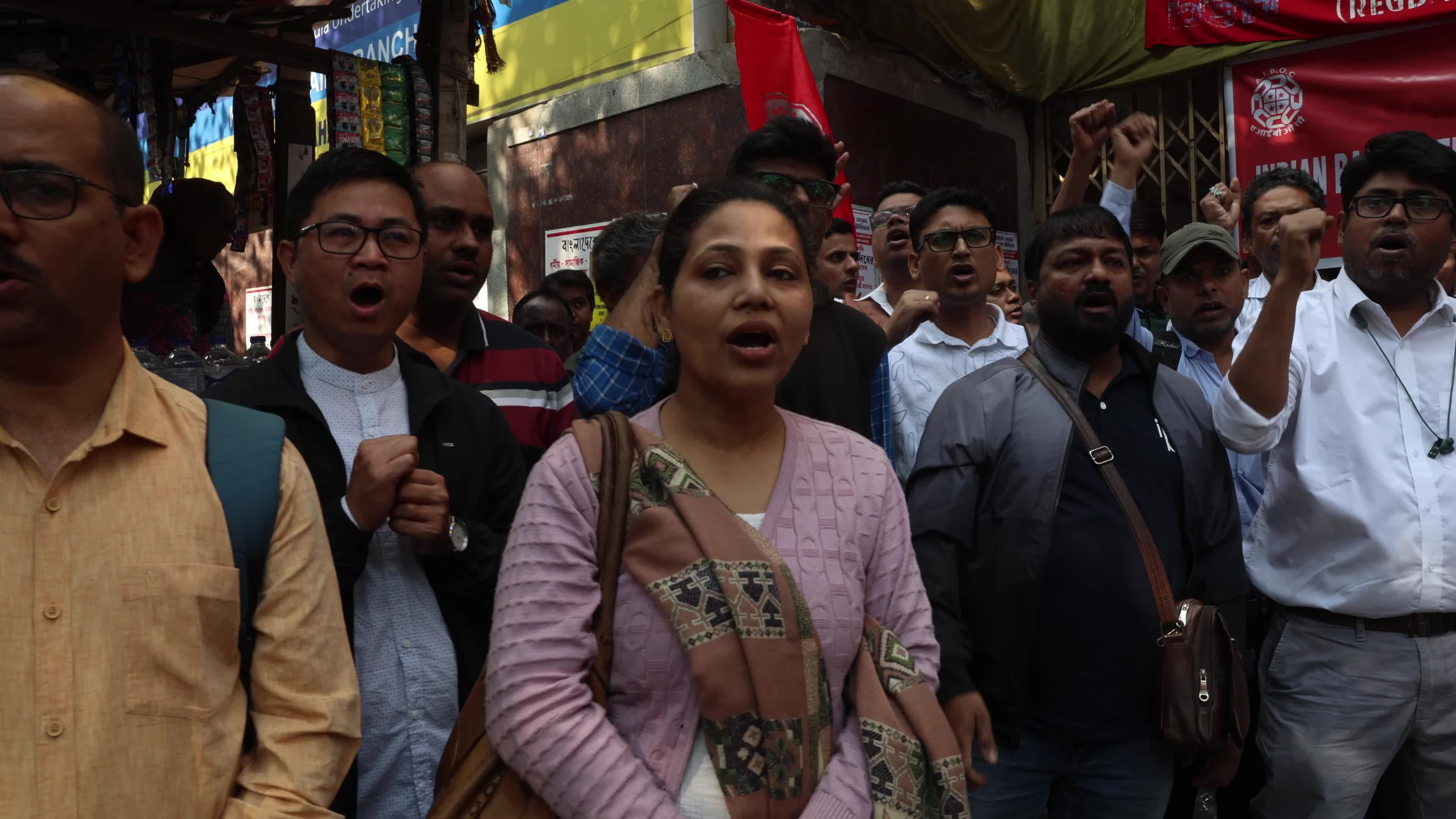 All India Bank Strike In Kolkata, India