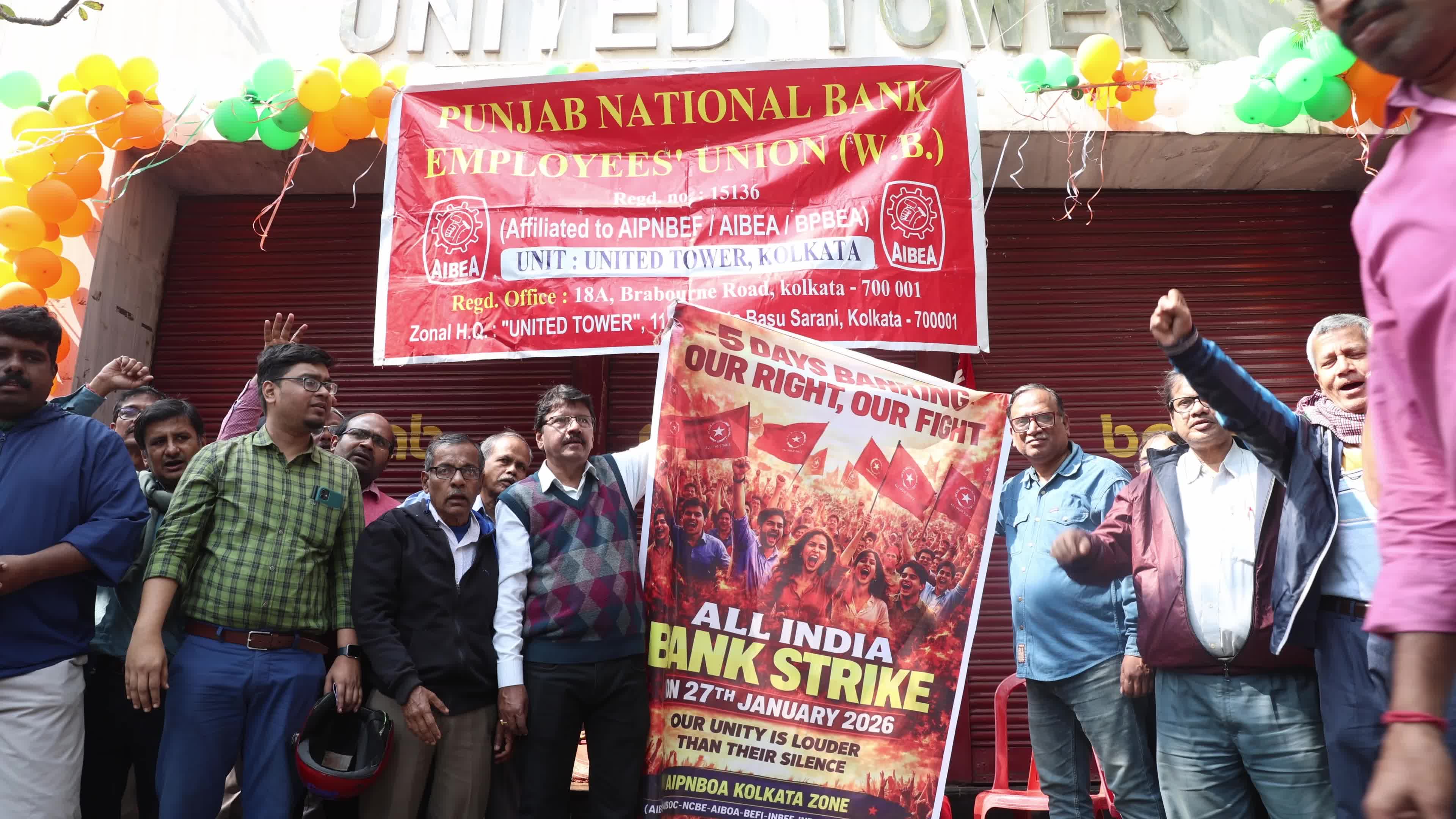 All India Bank Strike In Kolkata, India