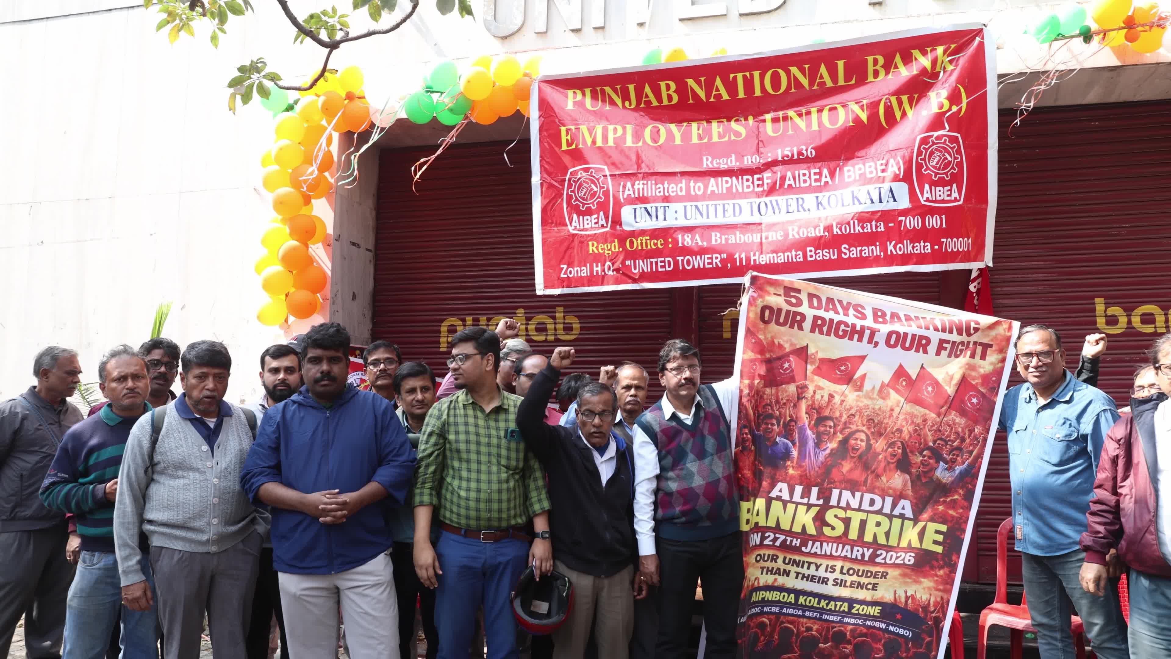 All India Bank Strike In Kolkata, India