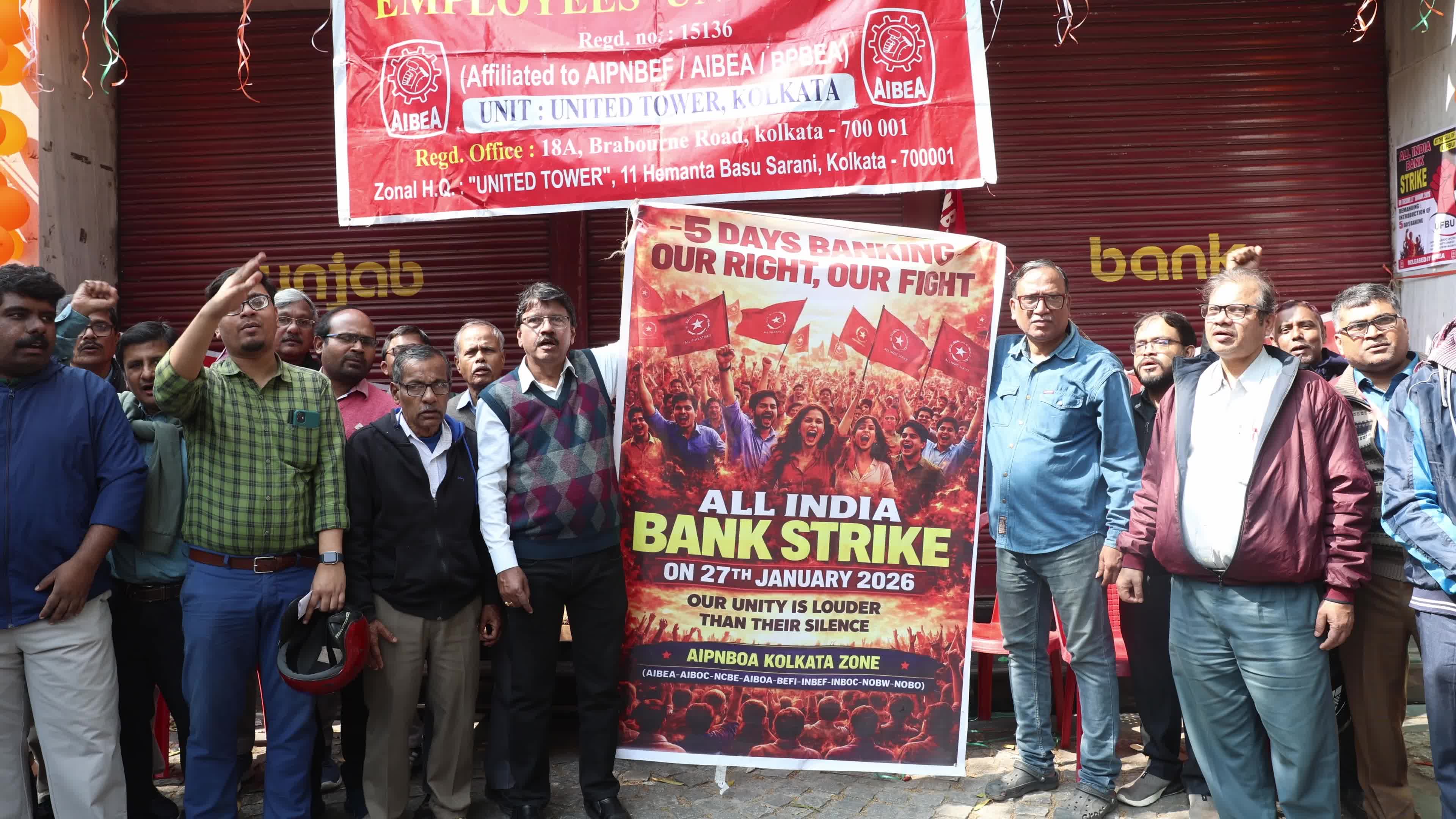 All India Bank Strike In Kolkata, India