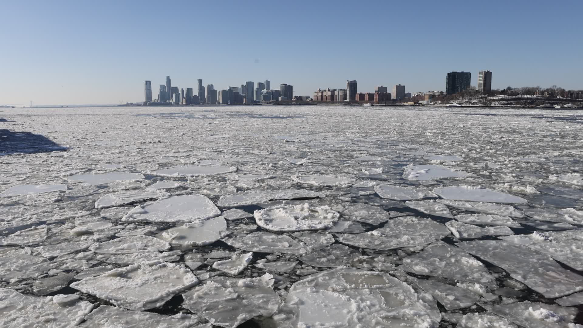 Ice Chokes Hudson River as NYC Ferry Service Suspended Amid Extreme Cold