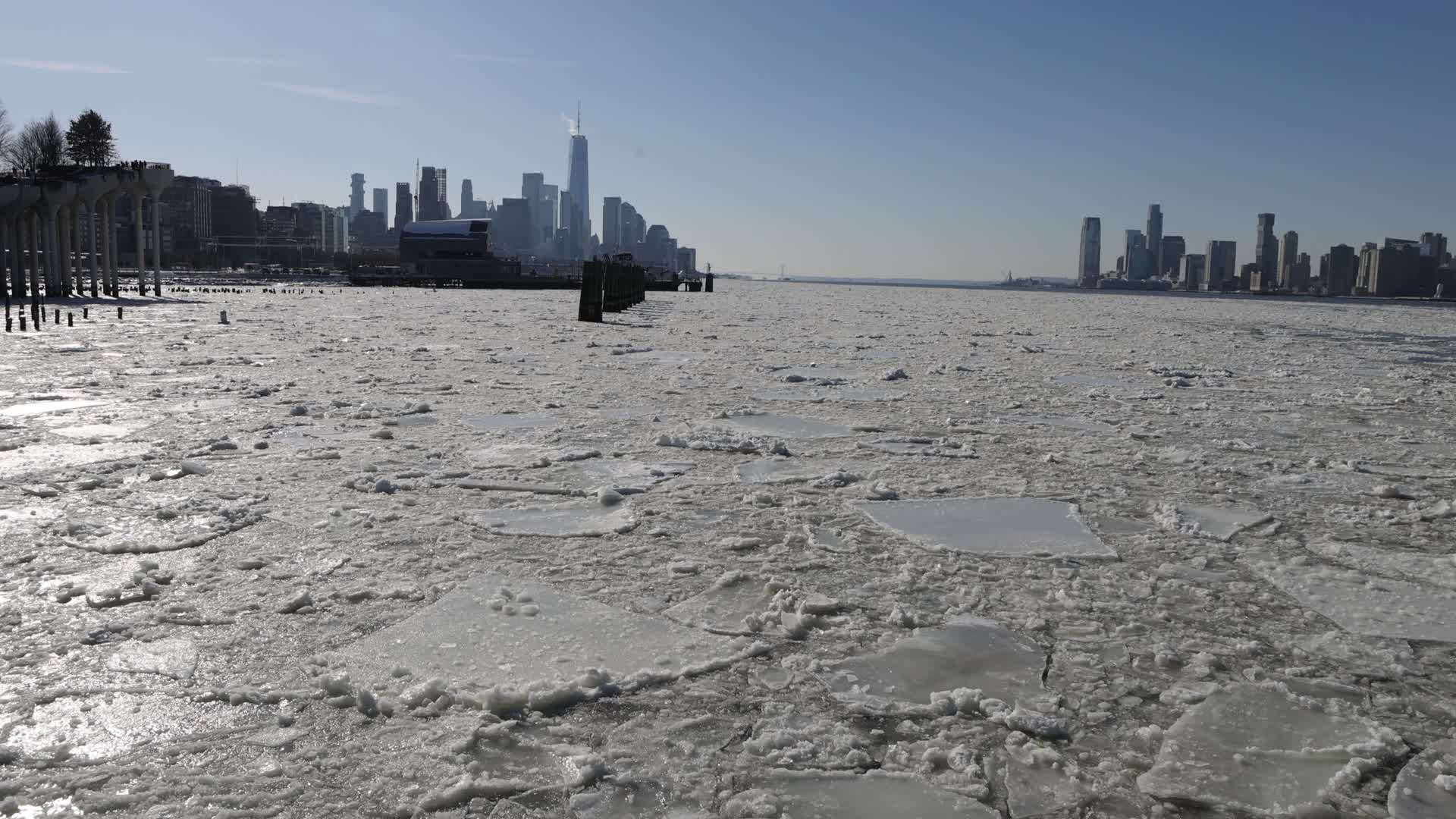 Ice Chokes Hudson River as NYC Ferry Service Suspended Amid Extreme Cold