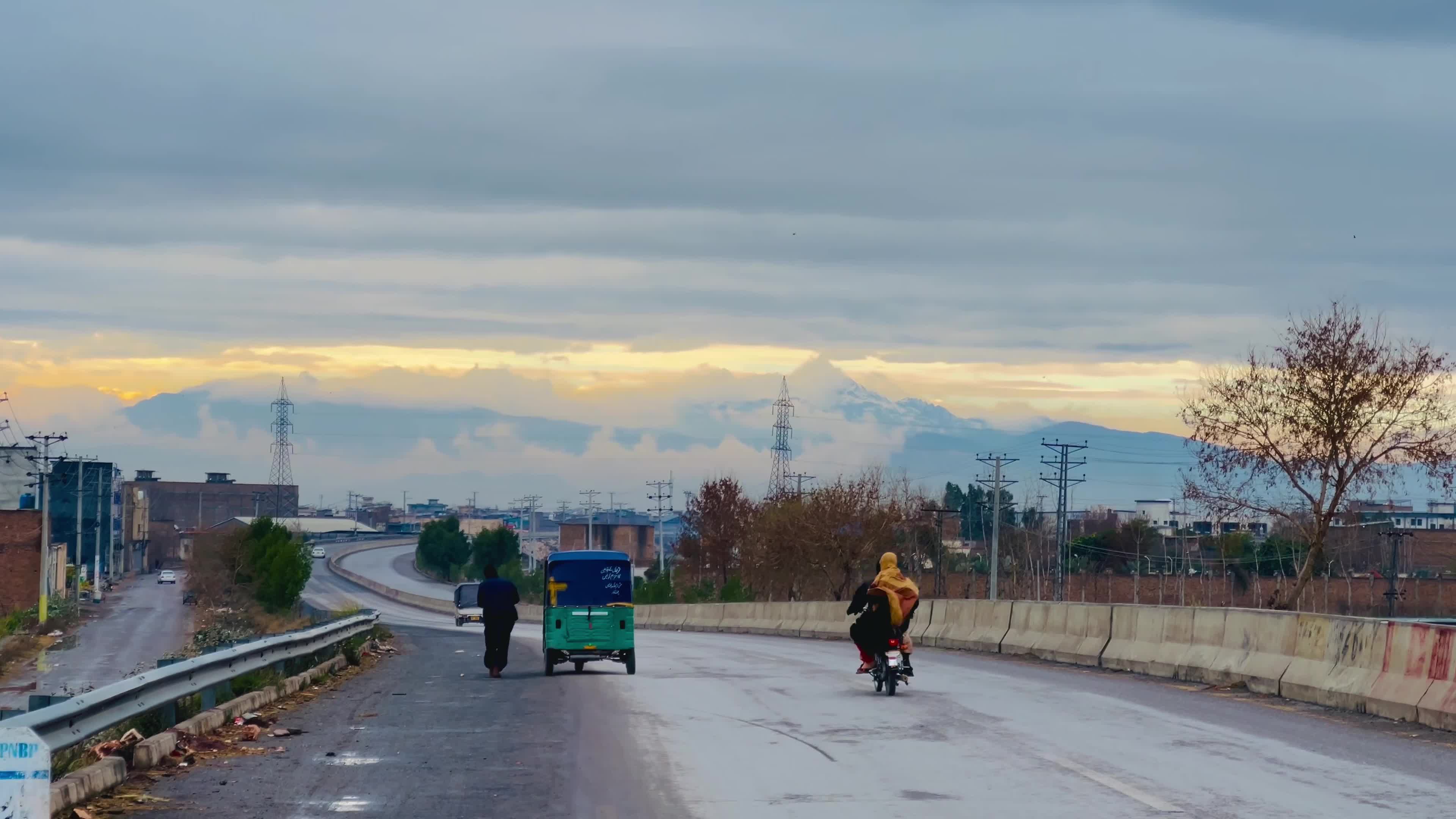 Snow-Covered Mountain Peaks Overlooking Peshawar 
