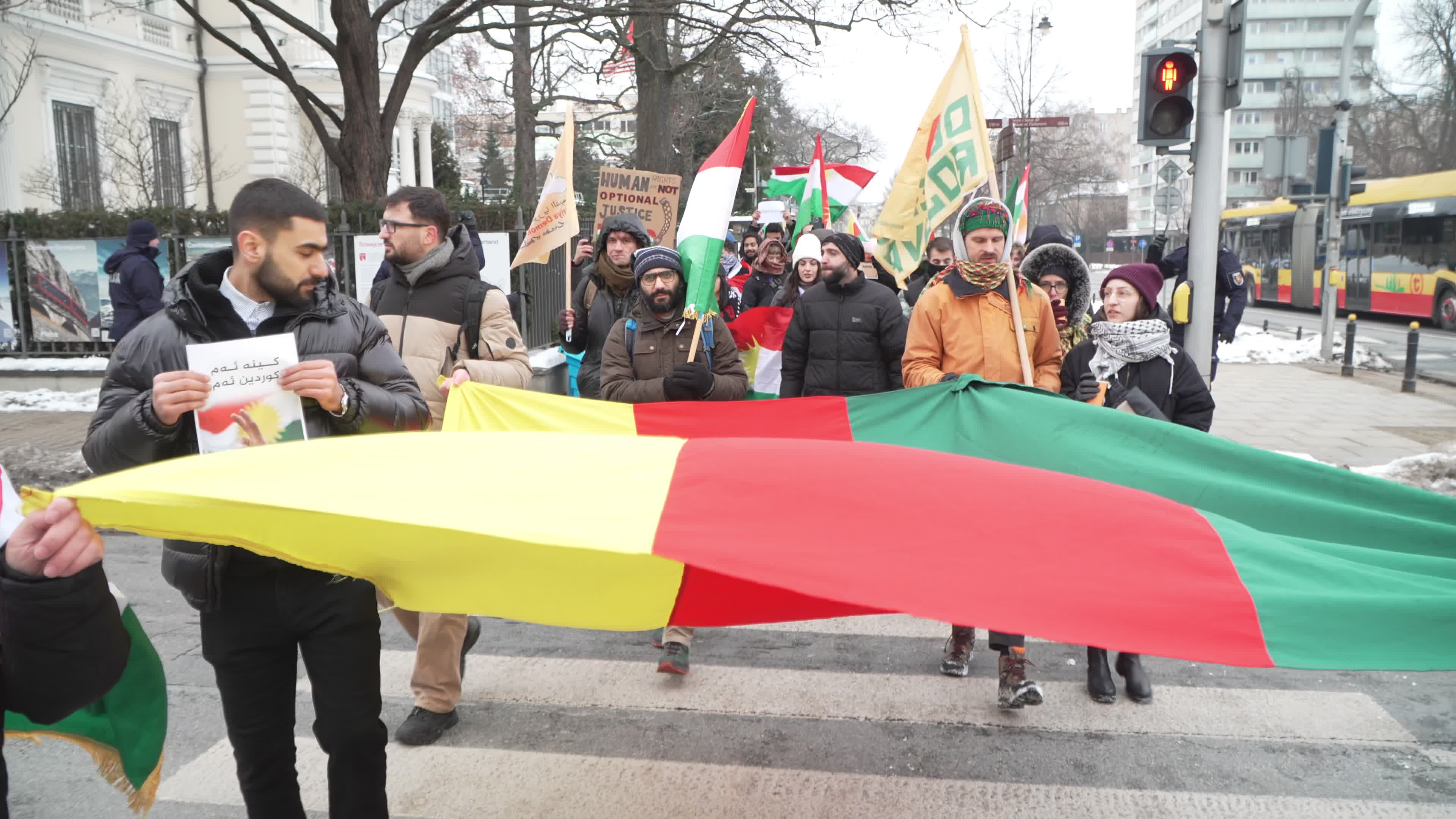 Kurdish nationals in Warsaw rally in support of Rojava
