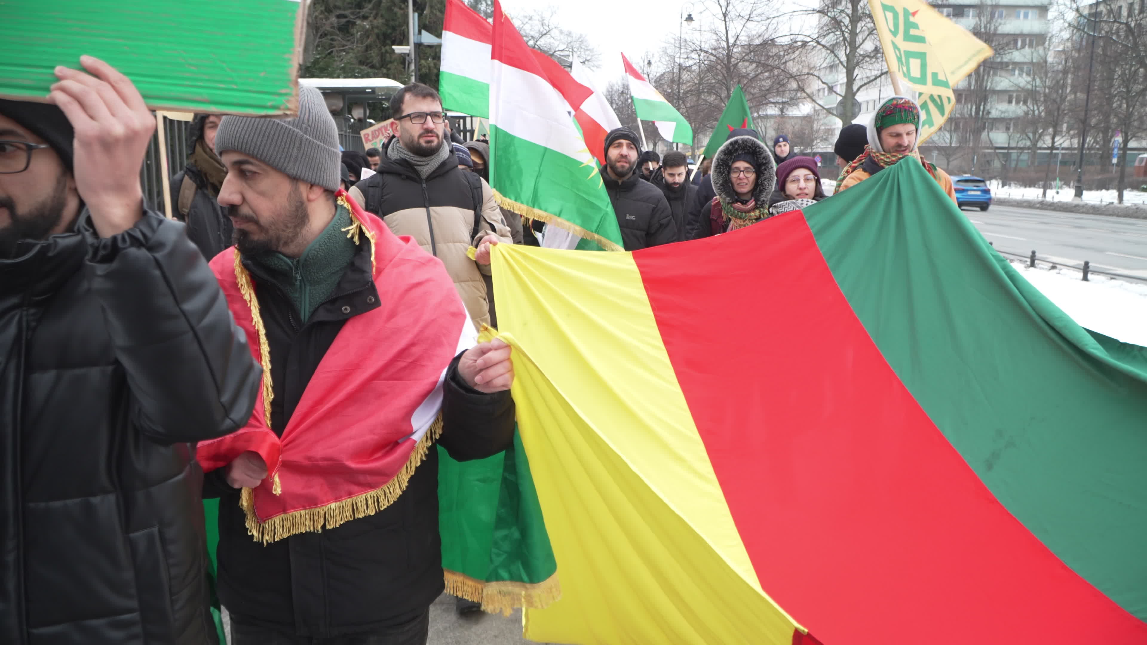 Kurdish nationals in Warsaw rally in support of Rojava