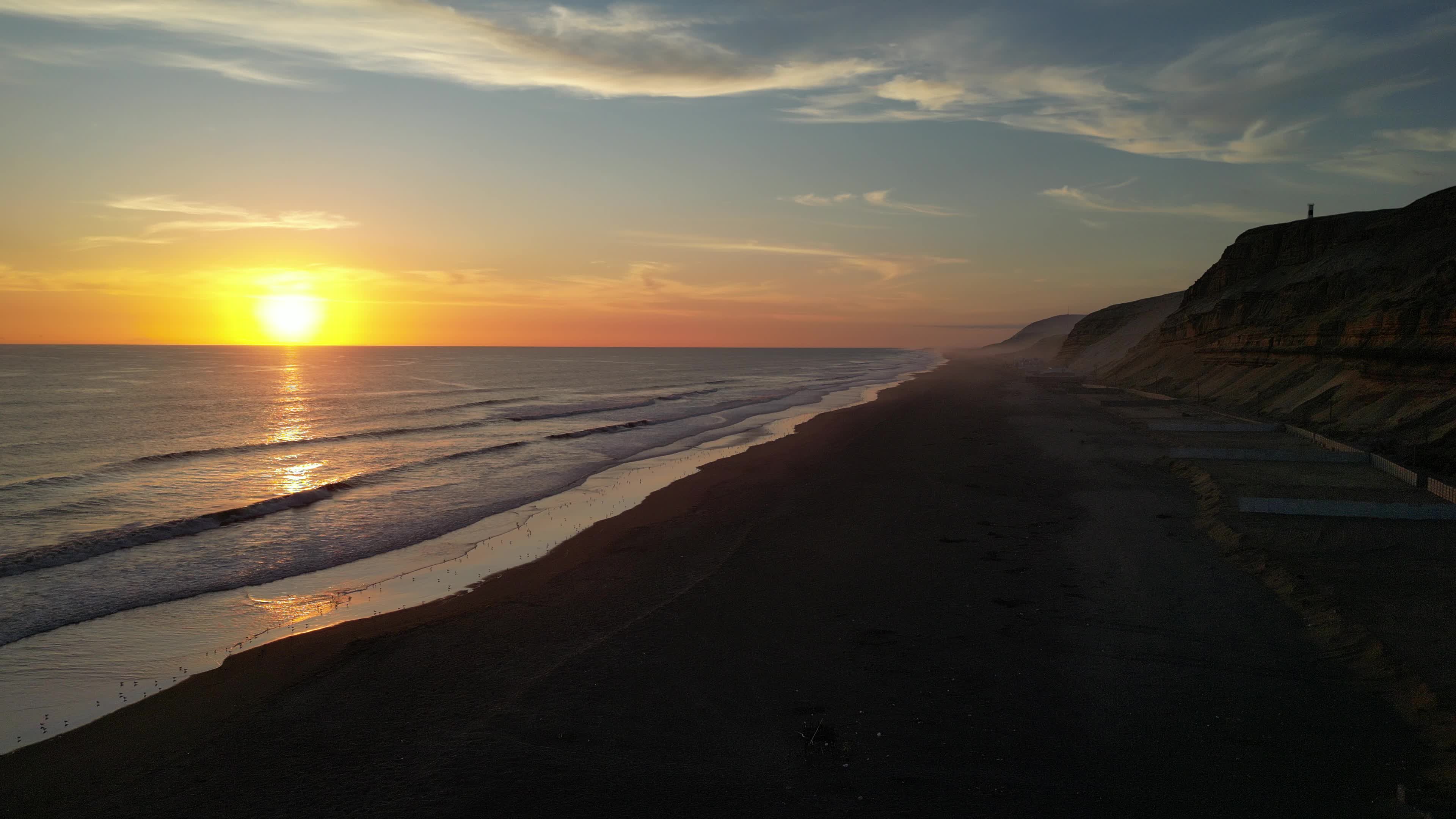 Beautiful drone video of the Pacific coast in Perù